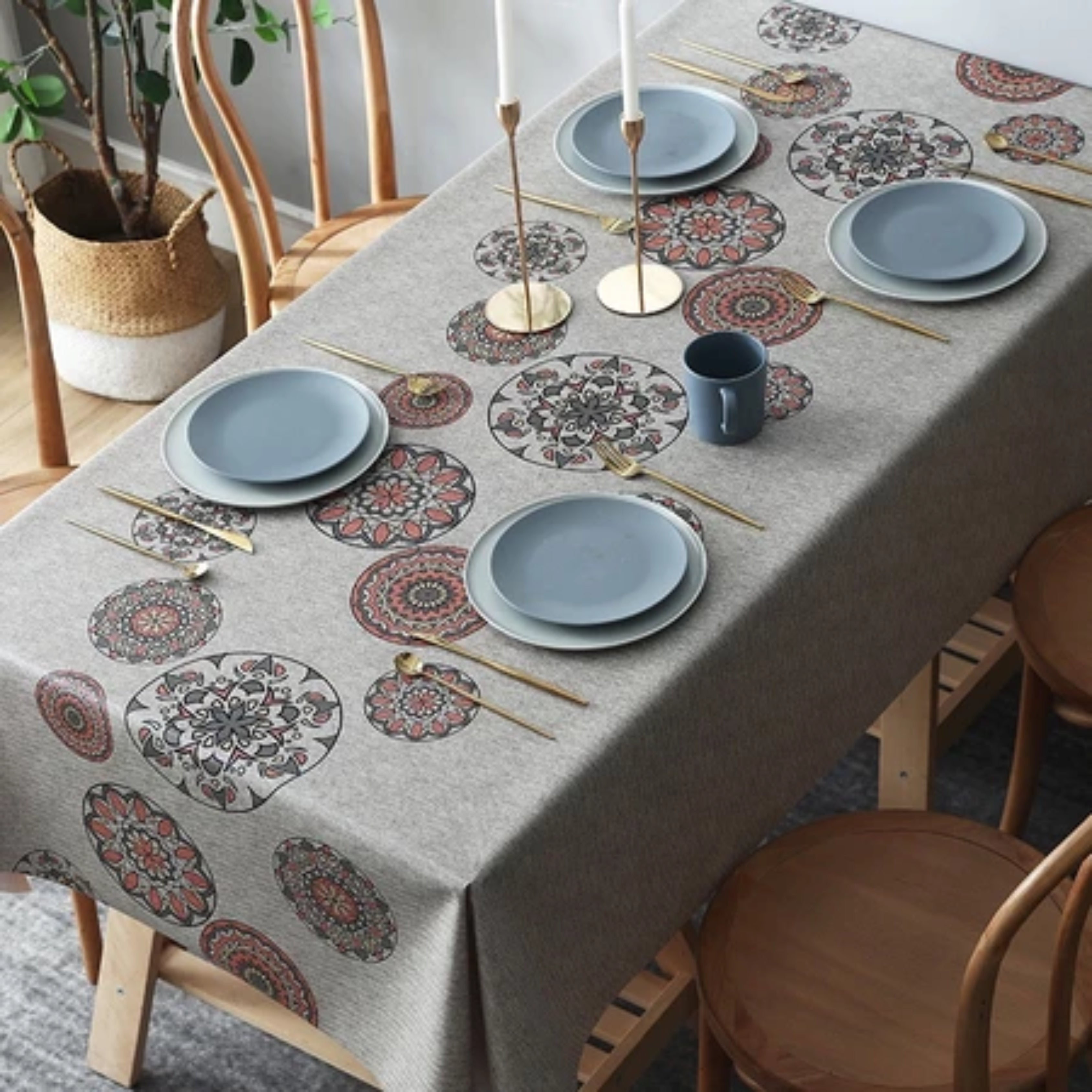 Nordic Waterproof PVC Tablecloth Oil-Proof, Scratch Resistant & Wash-Free Table Mat