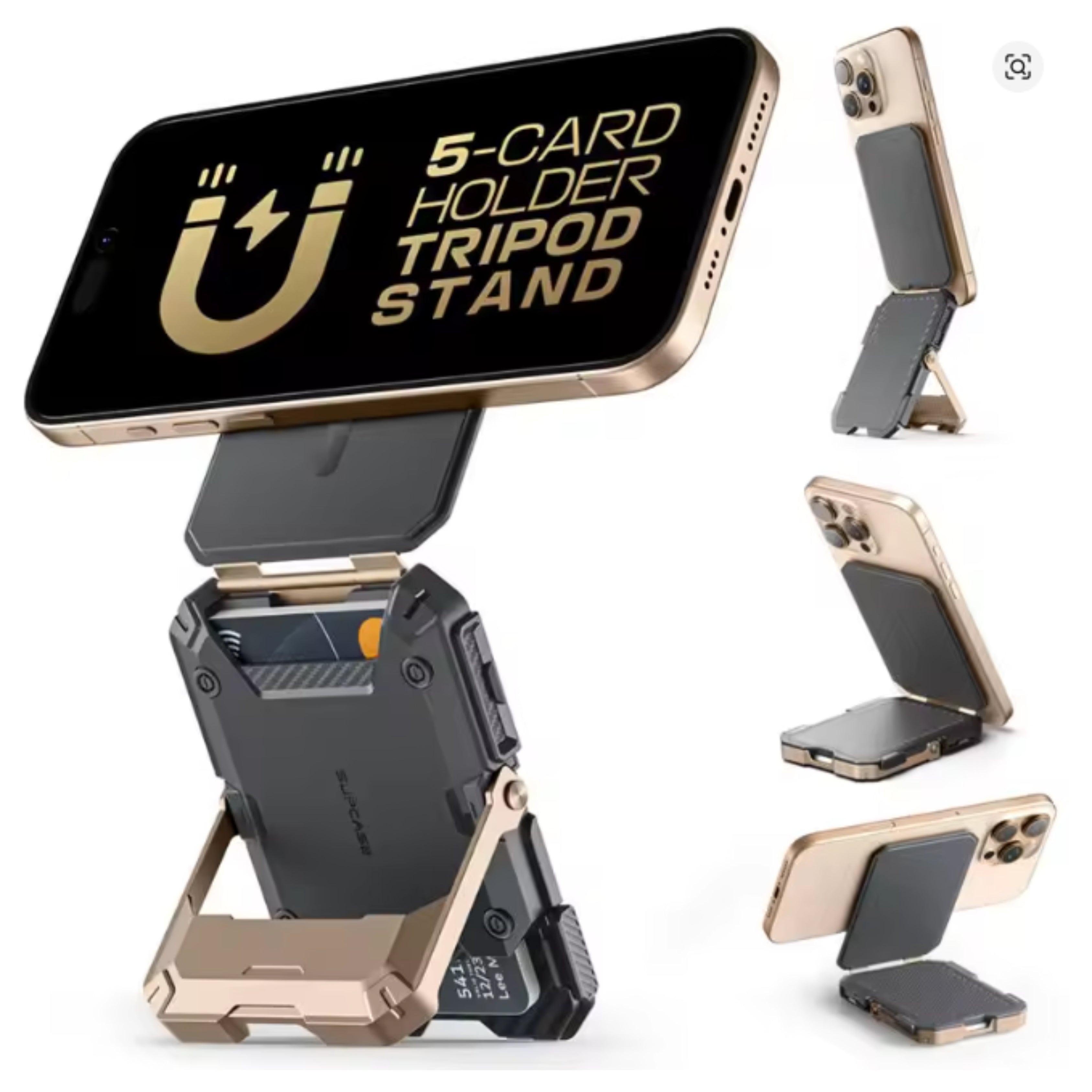 Magnetic Tripod Phone Stand Card Holder