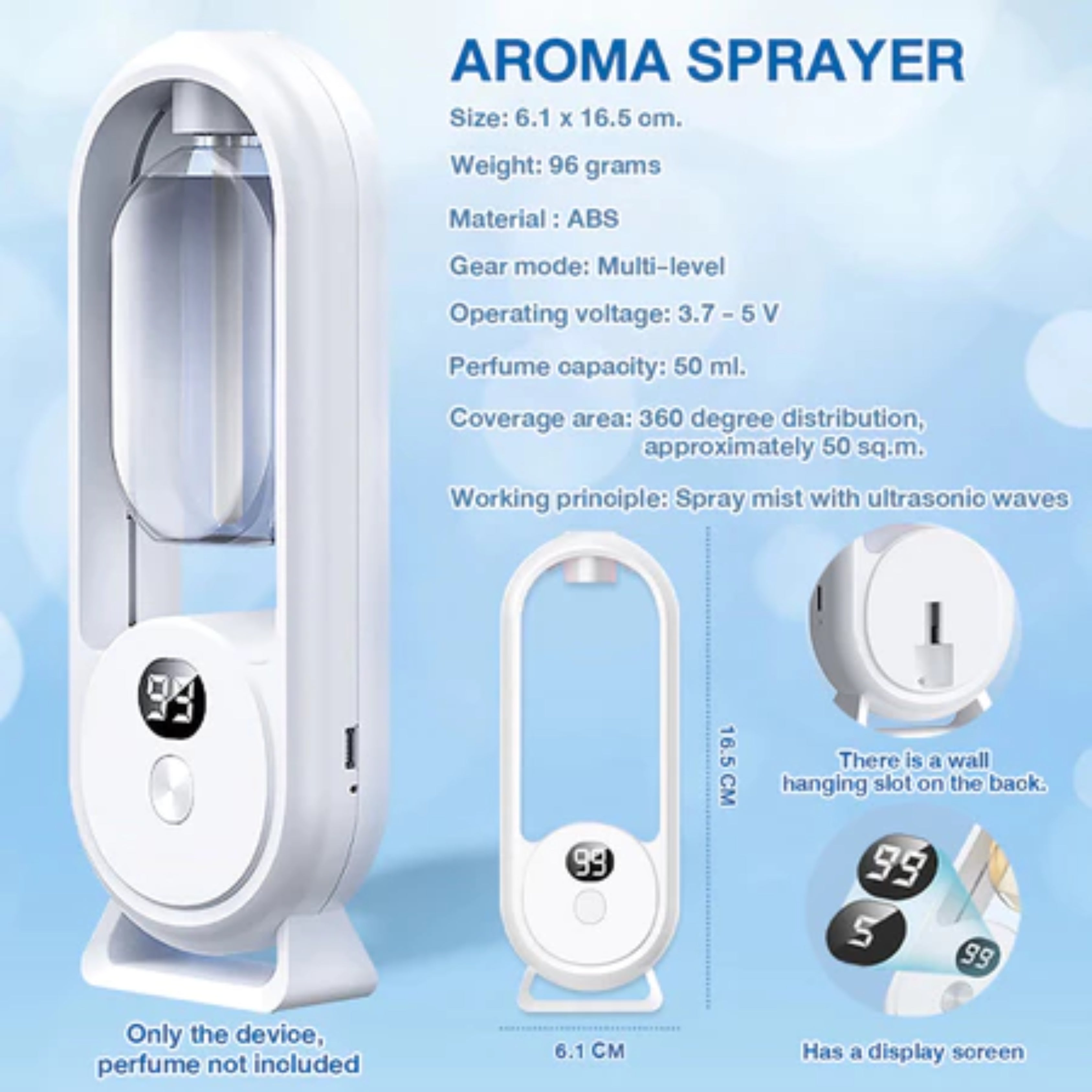Gardenia Automatic Aromatherapy Diffuser USB Rechargeable Air Purifier & Room Freshener