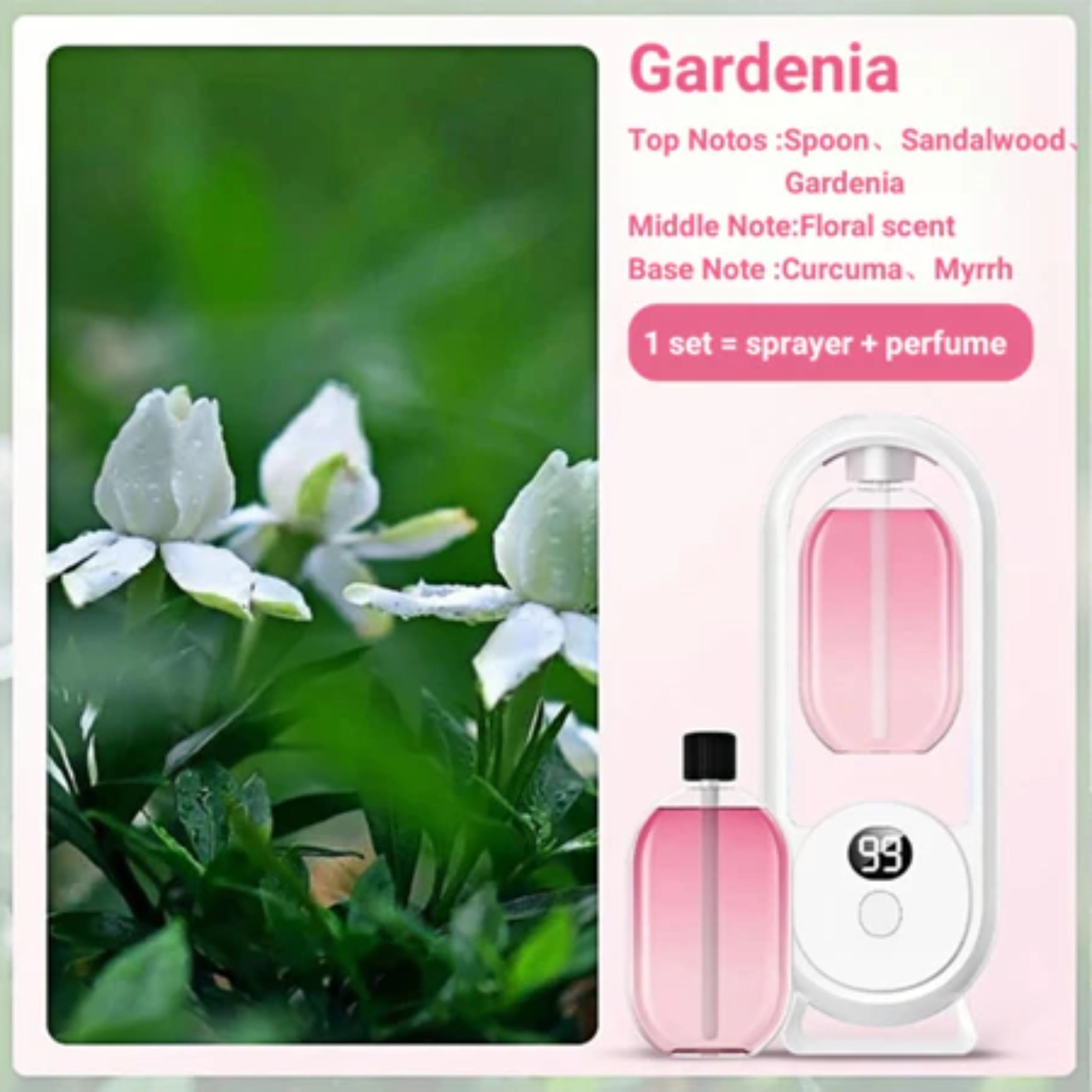 Gardenia Automatic Aromatherapy Diffuser USB Rechargeable Air Purifier & Room Freshener