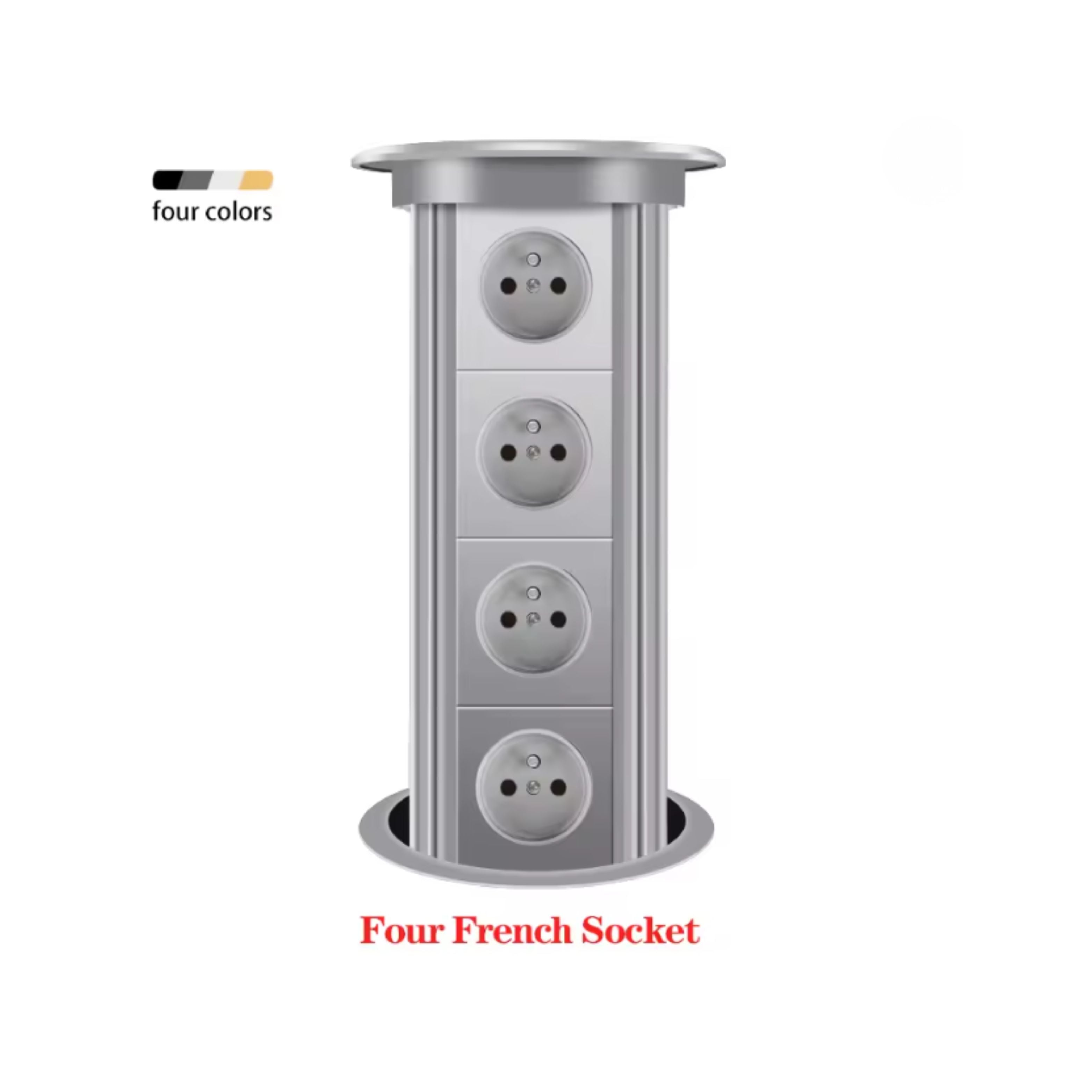 Herepow Automatic Pop‑Up Socket Universal Standard Plug Adapter (EU/FR/UK/US) with USB-C & Bluetooth Audio Lift