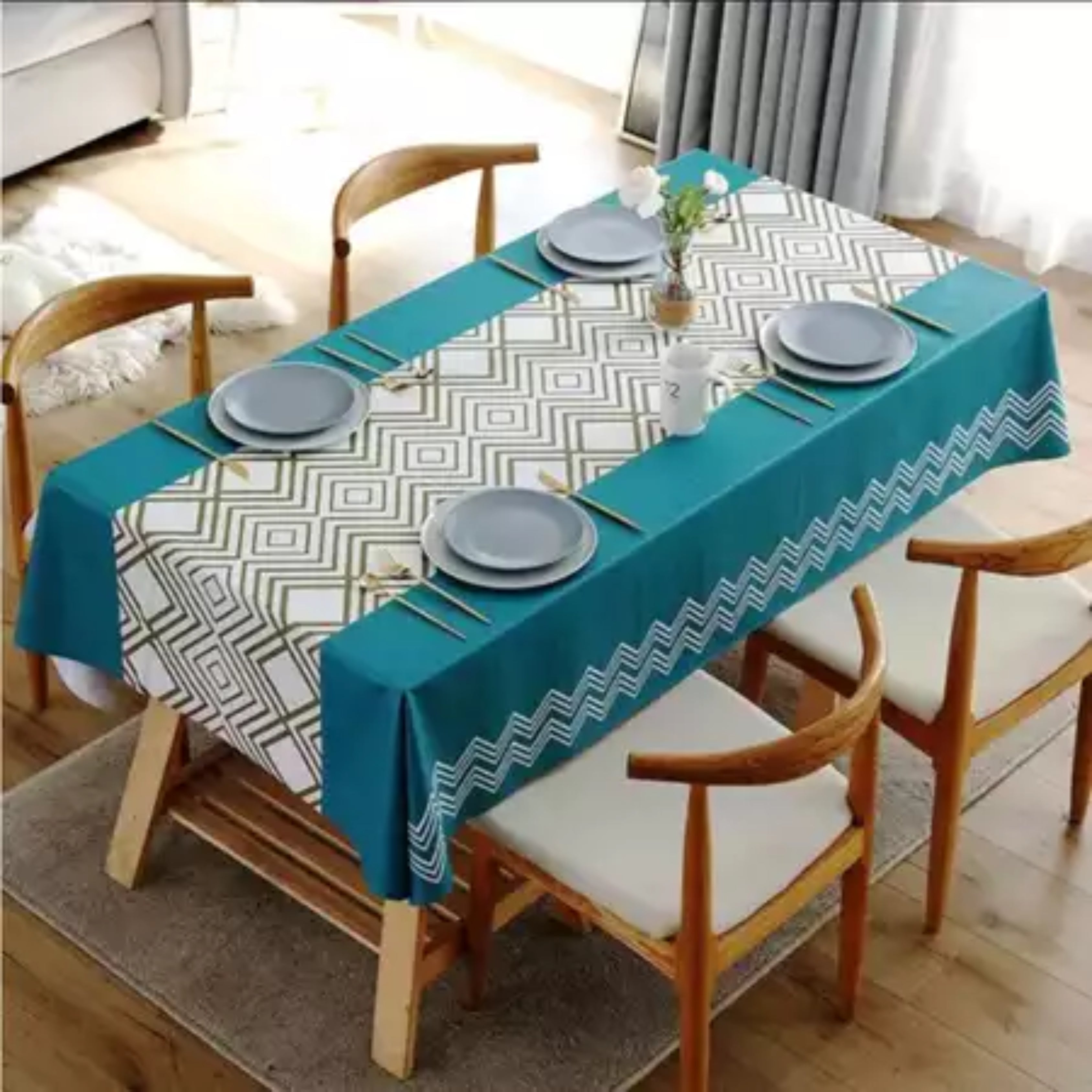 Nordic Waterproof PVC Tablecloth Oil-Proof, Scratch Resistant & Wash-Free Table Mat