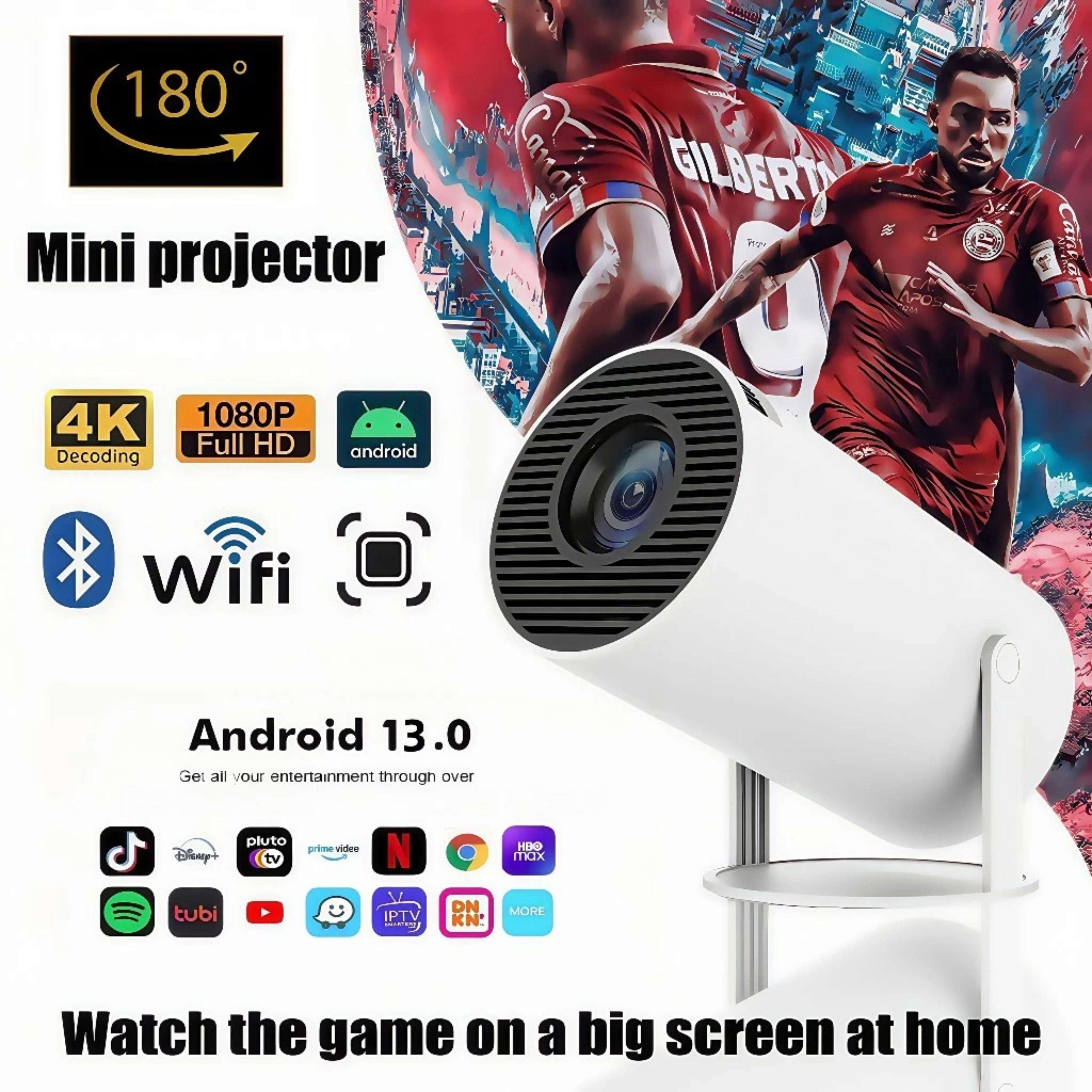 Magcubic HY300 Portable Projector 4K Home Cinema Android 13 Projector Portable 1080P Dual WiFi Bluetooth Large Screen Display