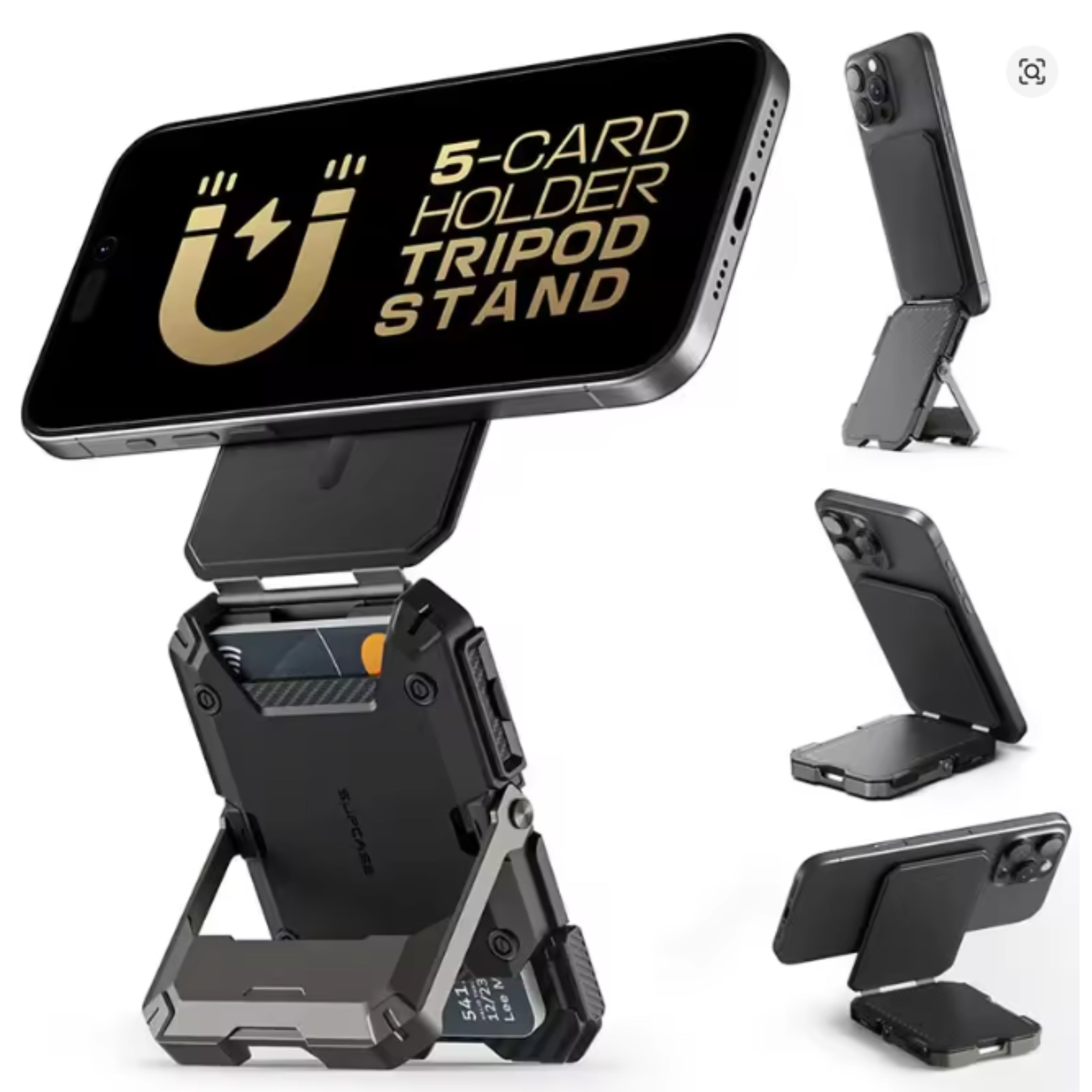 Magnetic Tripod Phone Stand Card Holder