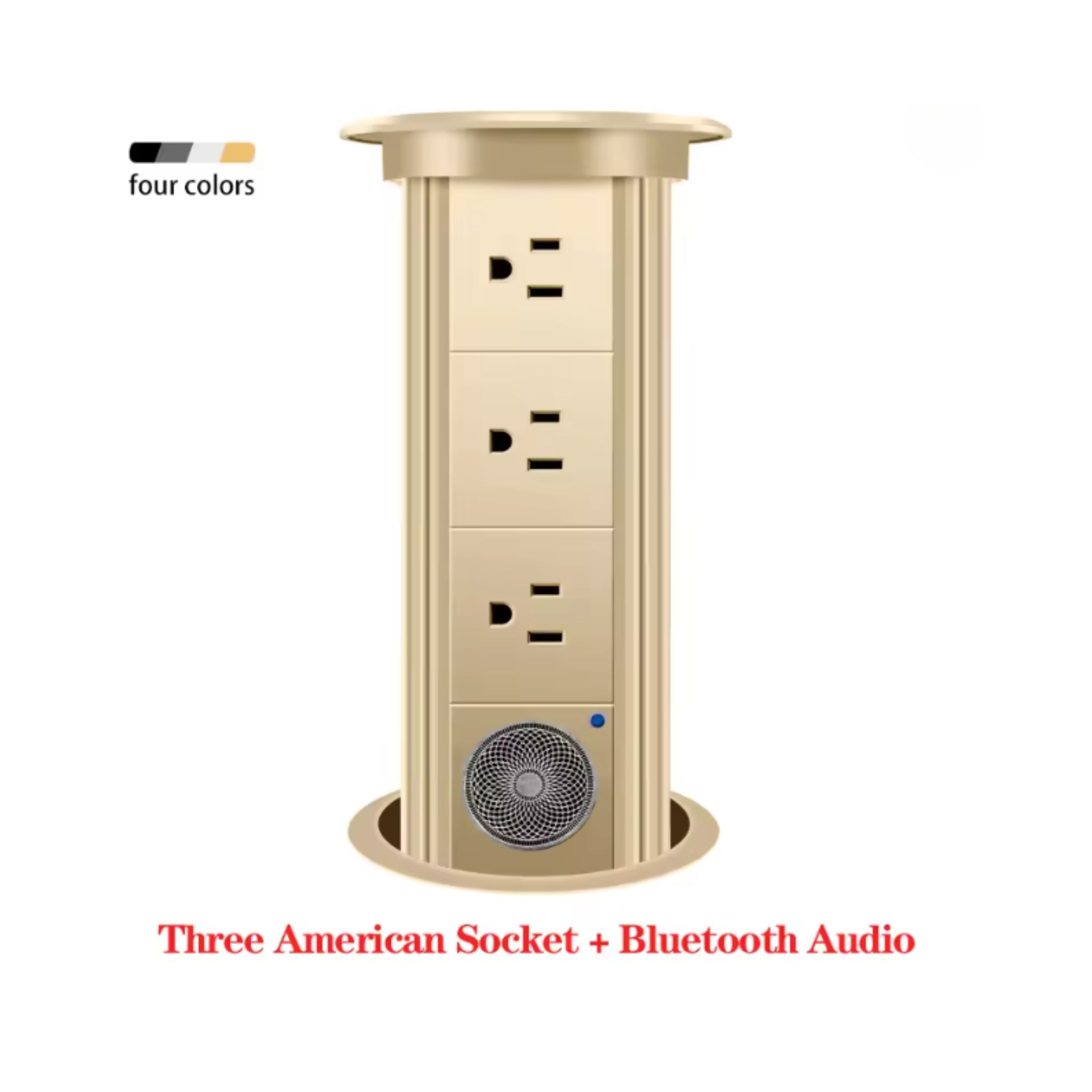 Herepow Automatic Pop‑Up Socket Universal Standard Plug Adapter (EU/FR/UK/US) with USB-C & Bluetooth Audio Lift