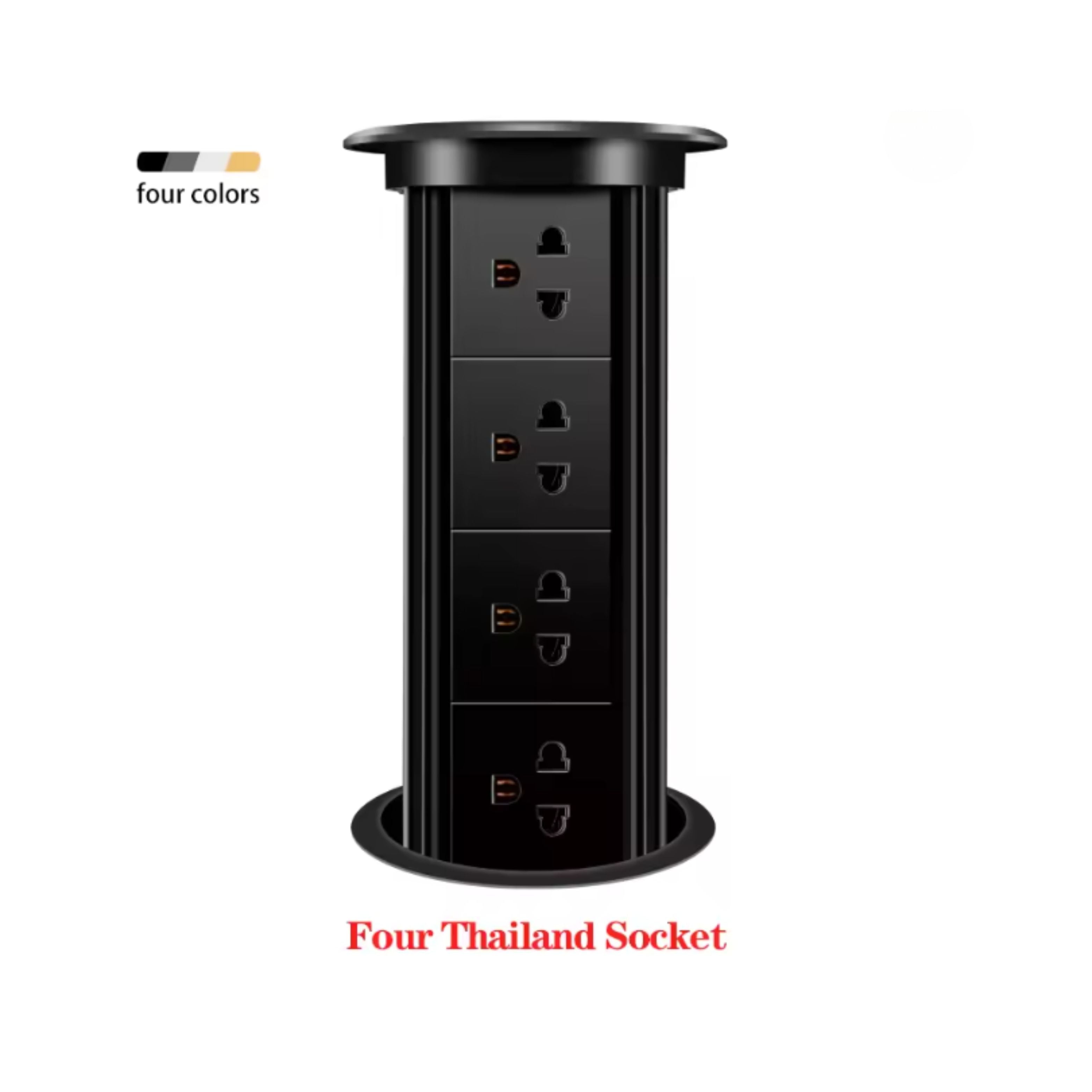 Herepow Automatic Pop‑Up Socket Universal Standard Plug Adapter (EU/FR/UK/US) with USB-C & Bluetooth Audio Lift