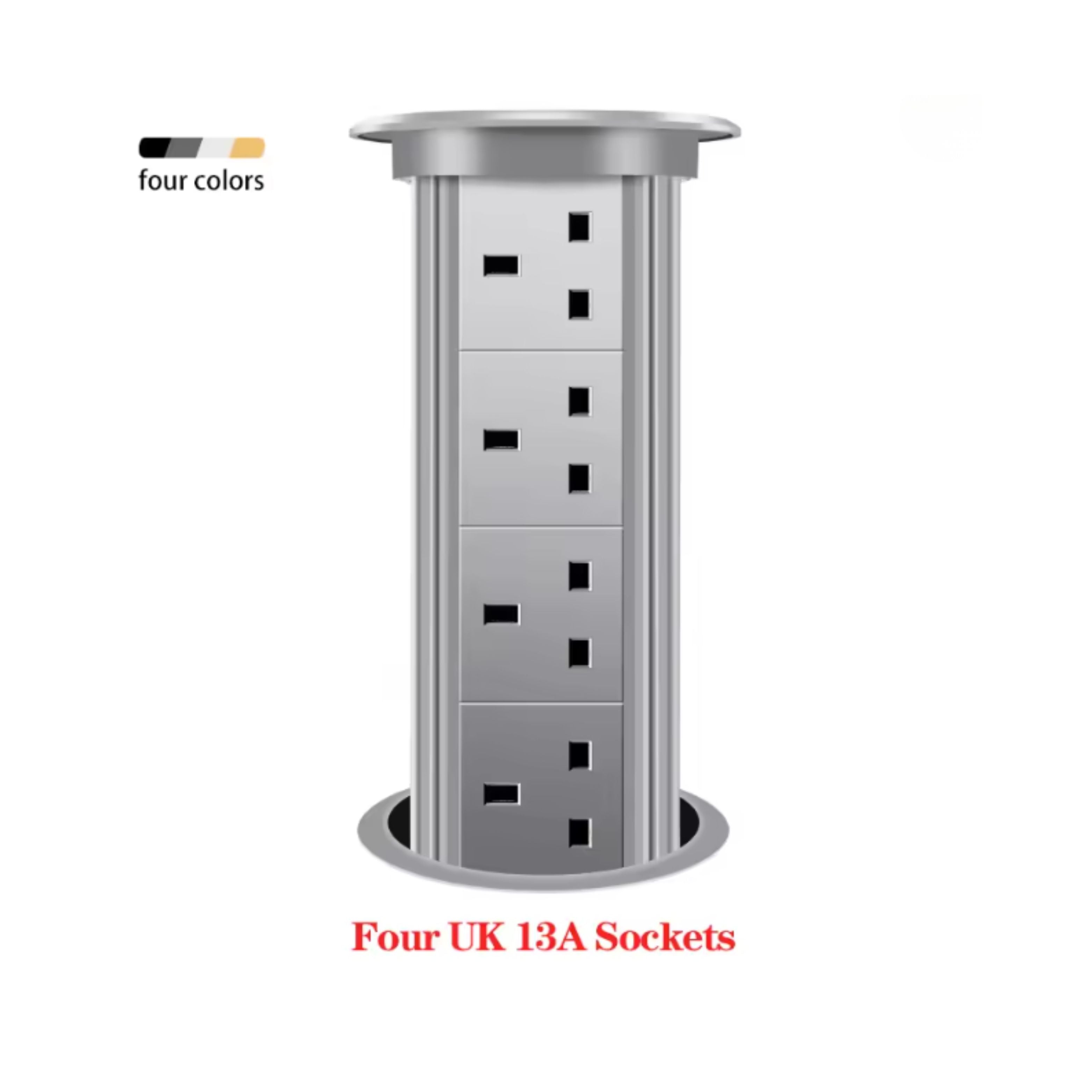 Herepow Automatic Pop‑Up Socket Universal Standard Plug Adapter (EU/FR/UK/US) with USB-C & Bluetooth Audio Lift