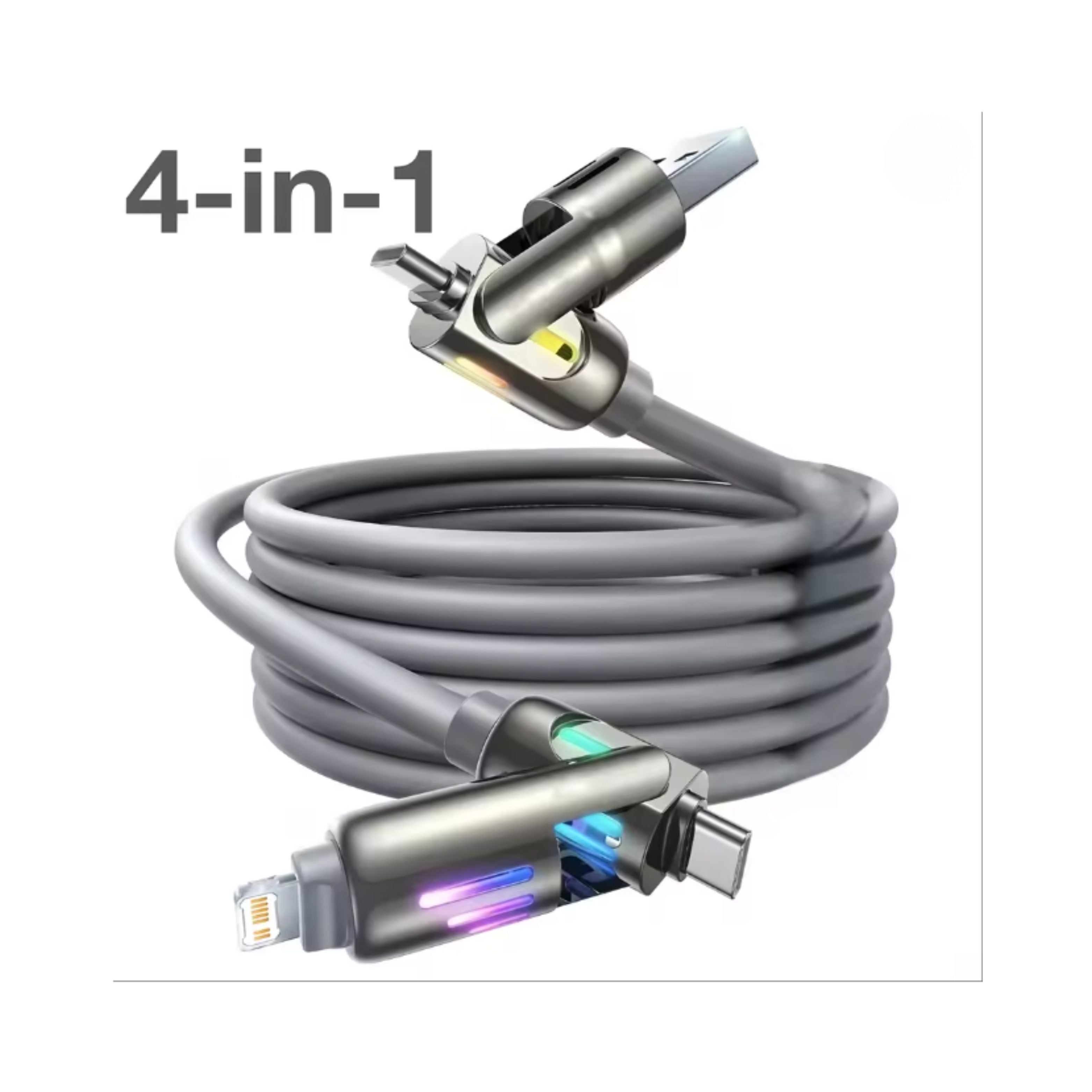 4-in-1 Fast-Charging Liquid Silicone USB-C Cable (240W, Multi-Device)