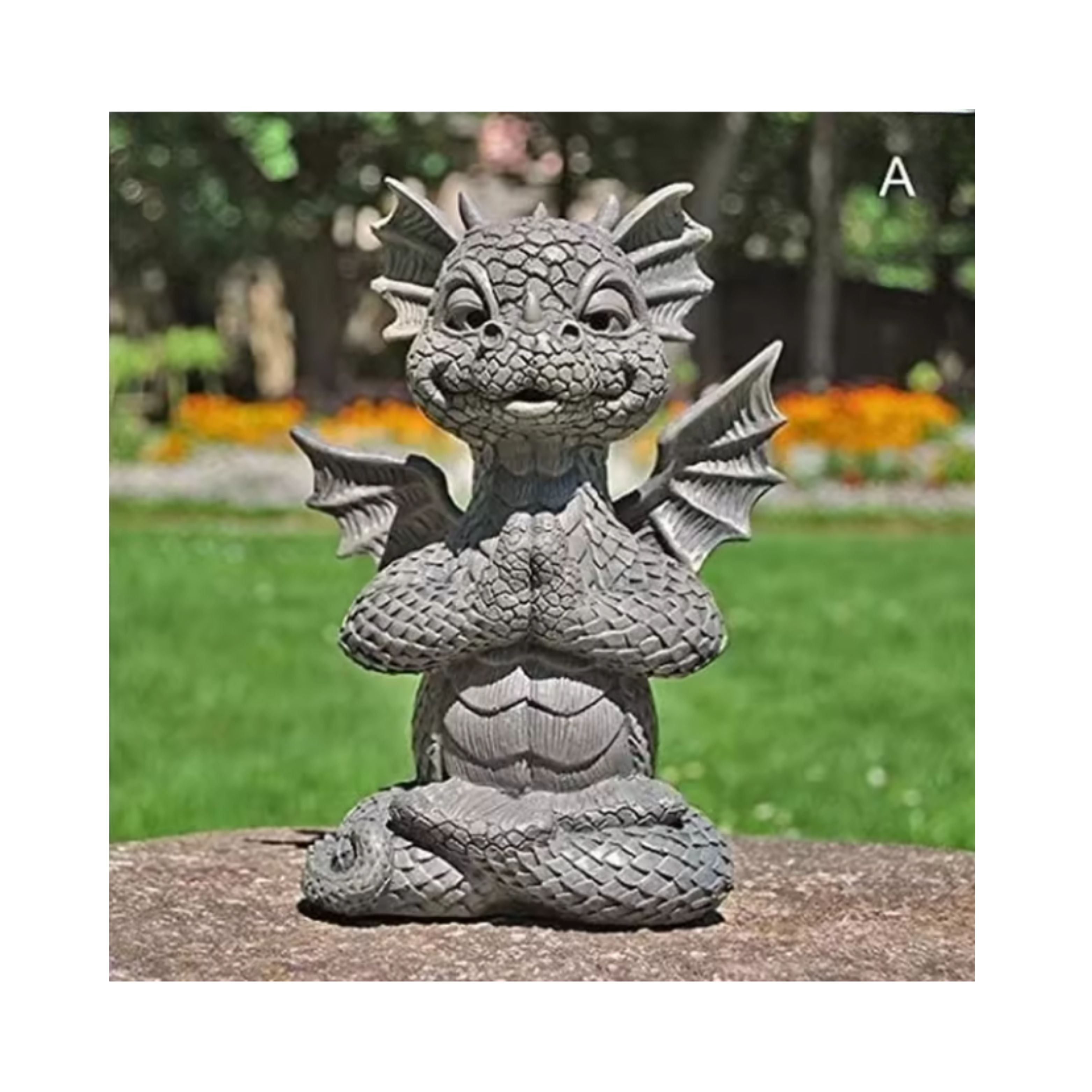 Solar Powered Resin Dragon Garden Statue