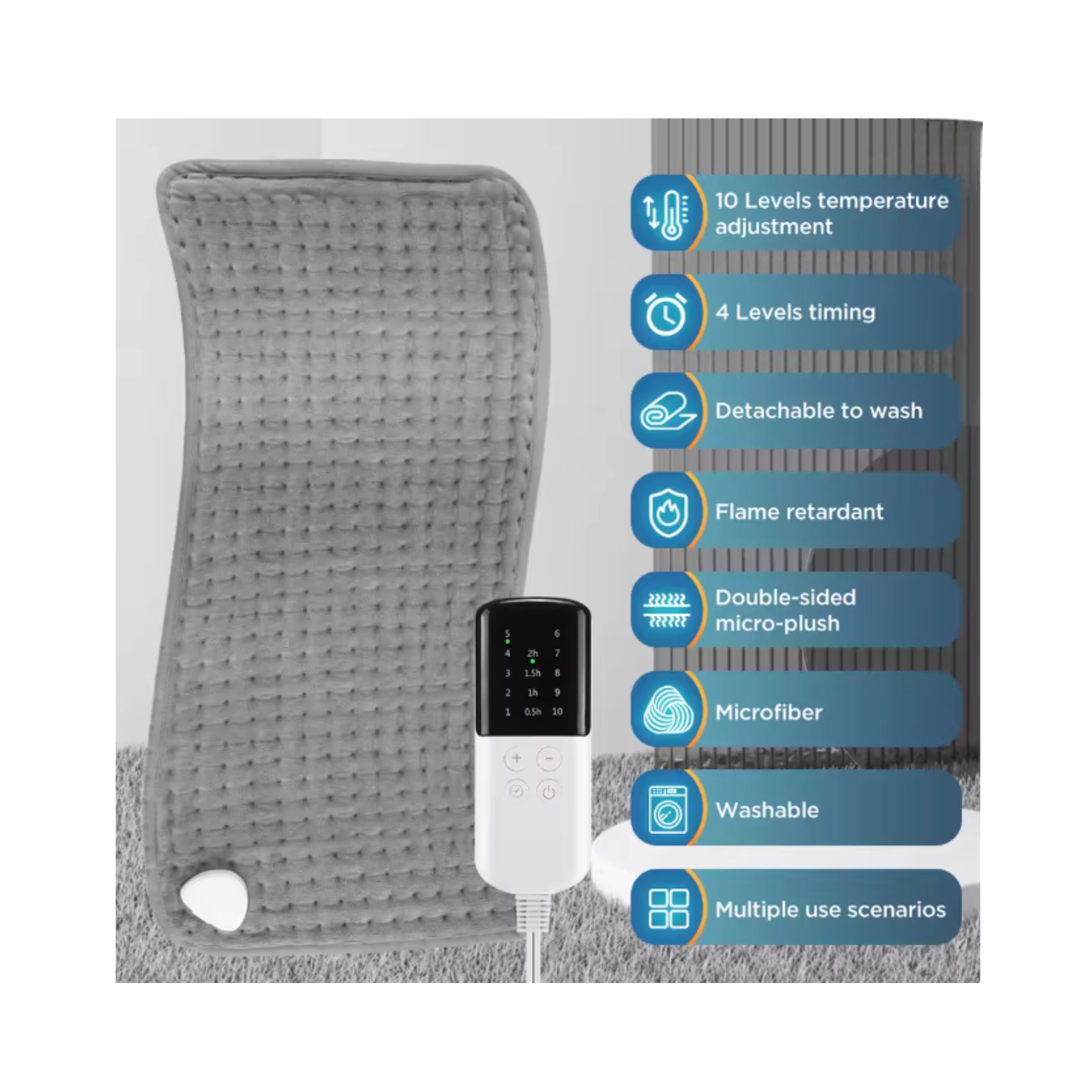 Electric Heating Pad 30×60 cm (9‑Level)