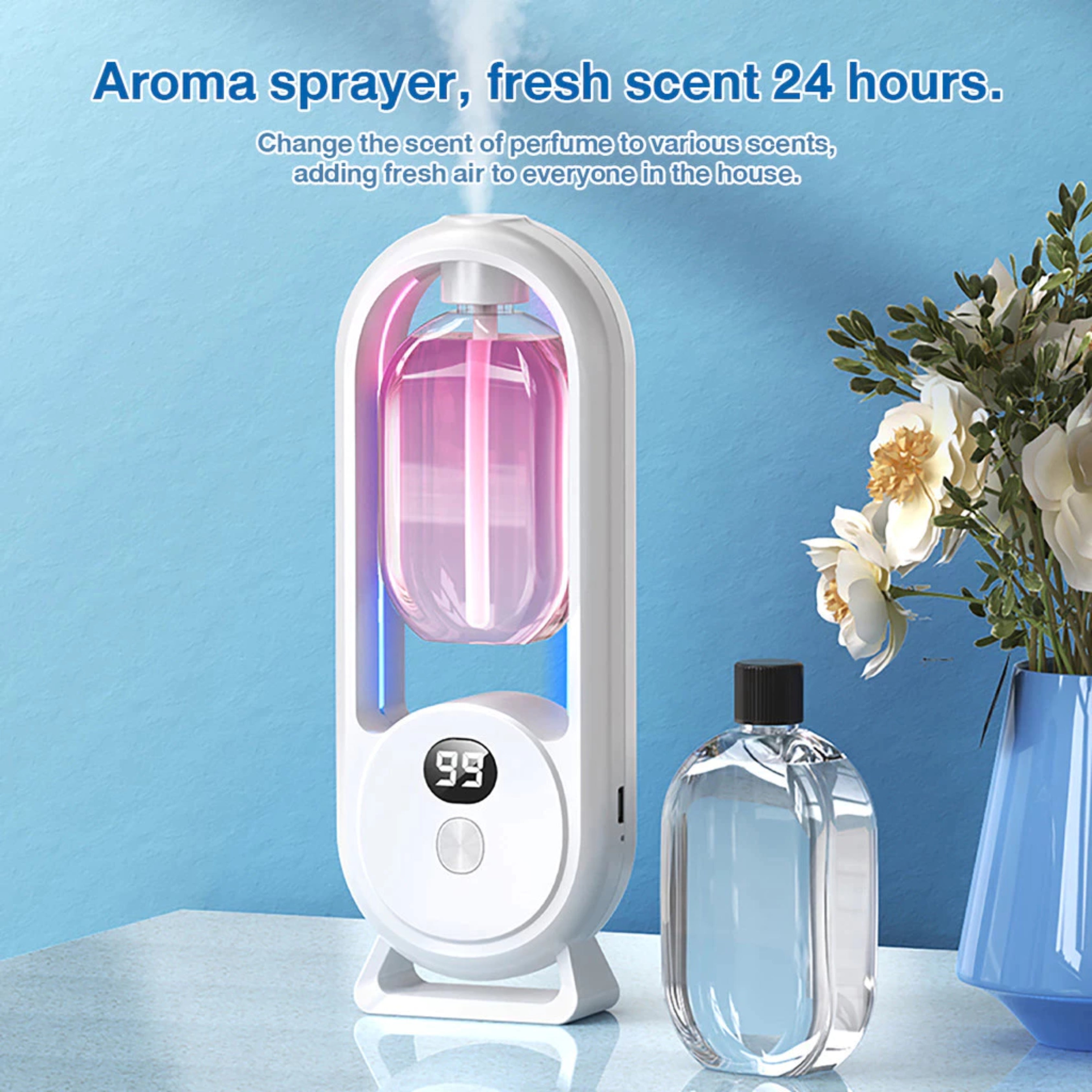 Gardenia Automatic Aromatherapy Diffuser USB Rechargeable Air Purifier & Room Freshener