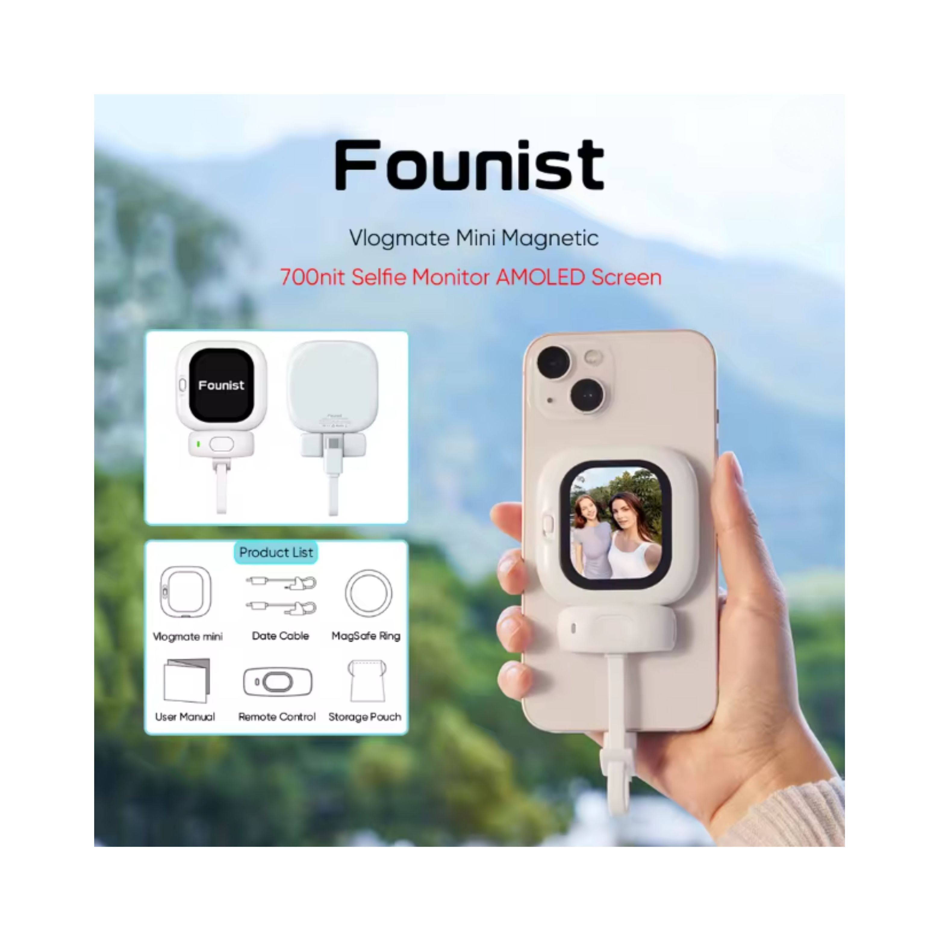 Founist Vlogmate Mini AMOLED Magnetic Selfie Monitor Screen
