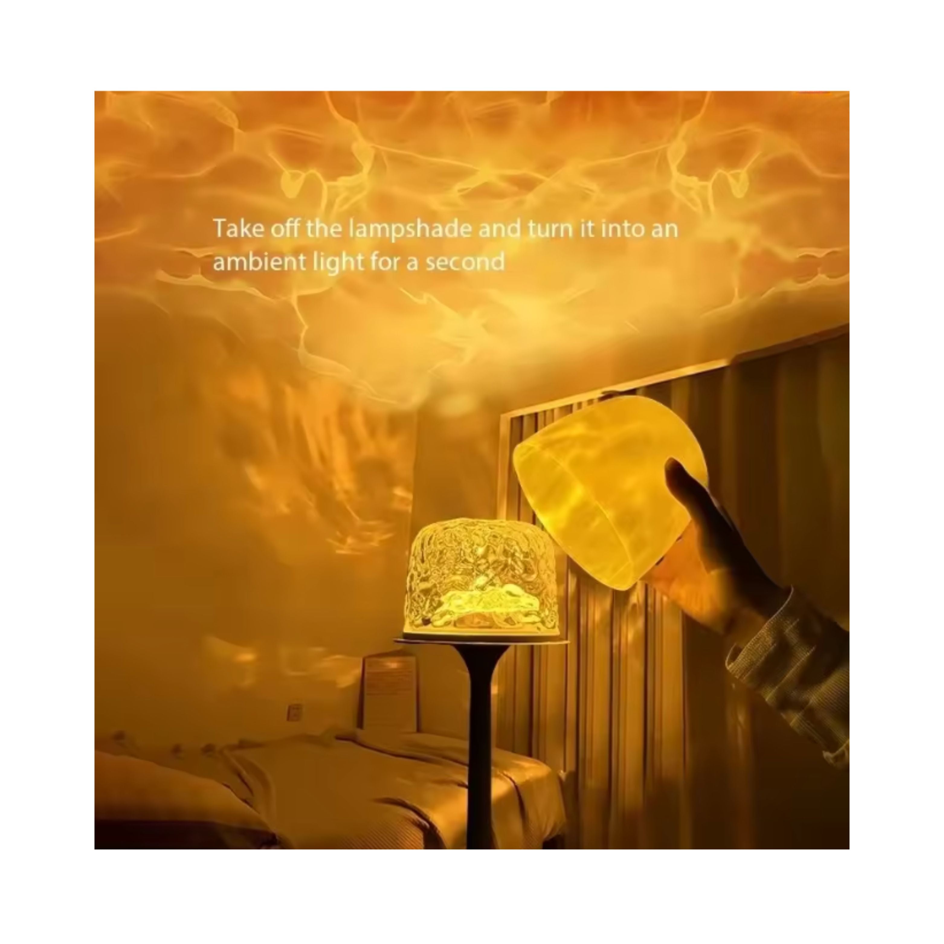 LED High-Footed Water Ripple Atmosphere Desk Lamp – Romantic Couple Projection Night Light