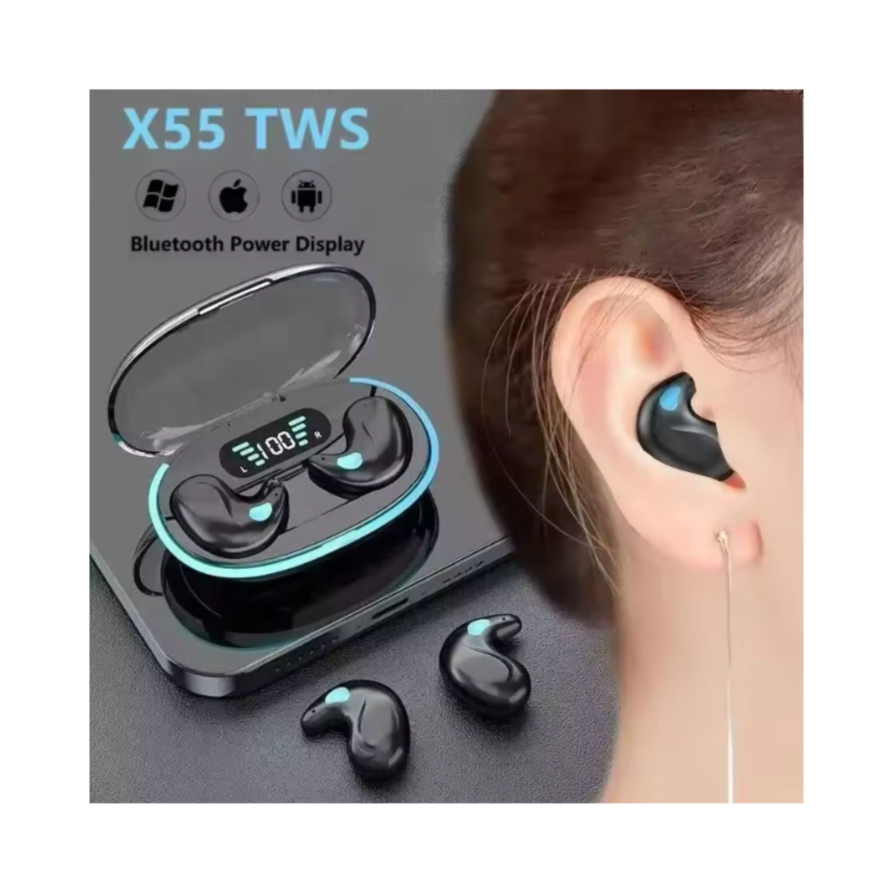 X55 Sleeping Earbuds Wireless Mini Headphones For Work