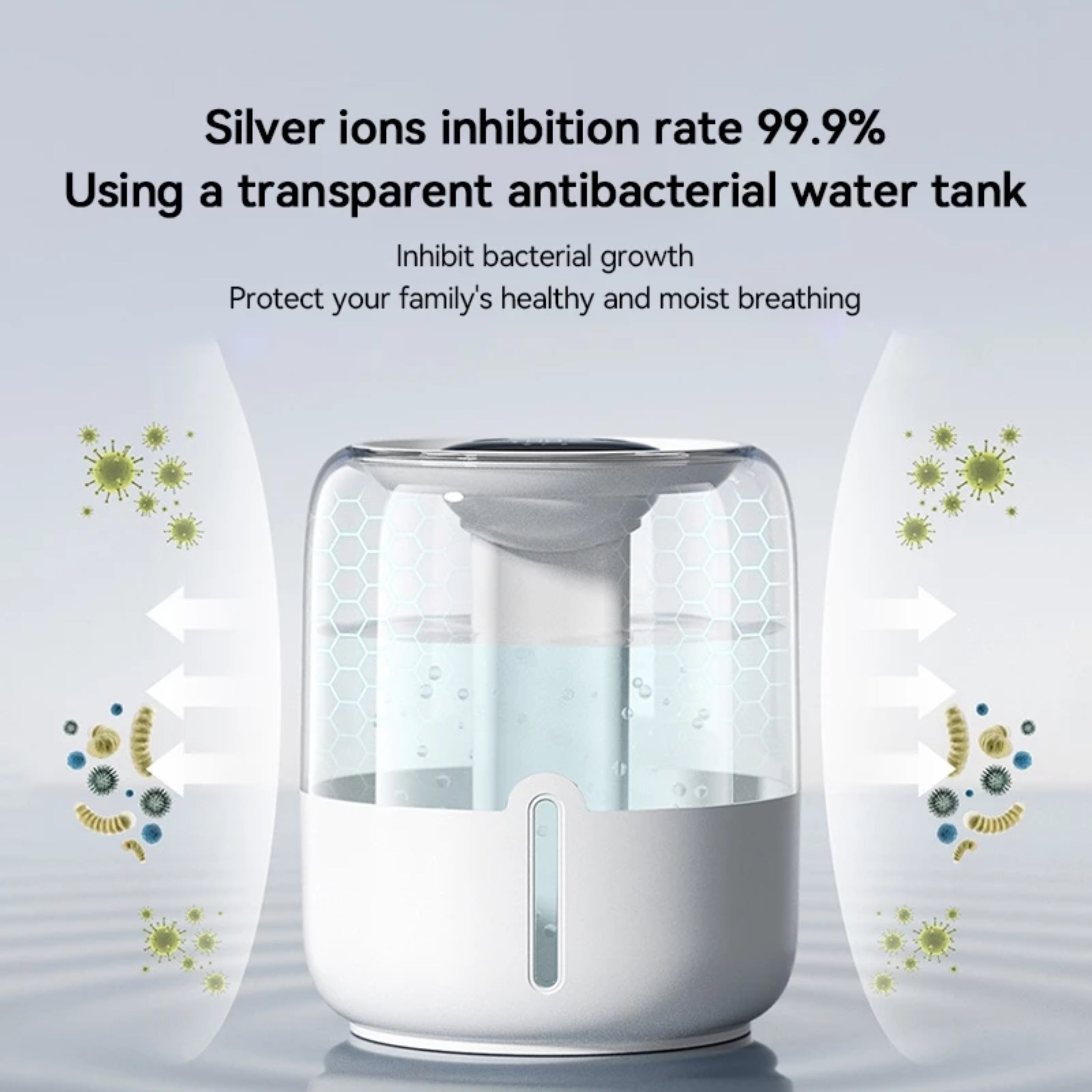 YOMIO 6.8L Antibacterial Filter Humidifier – Dual Mist Aroma Diffuser with LED Night Light