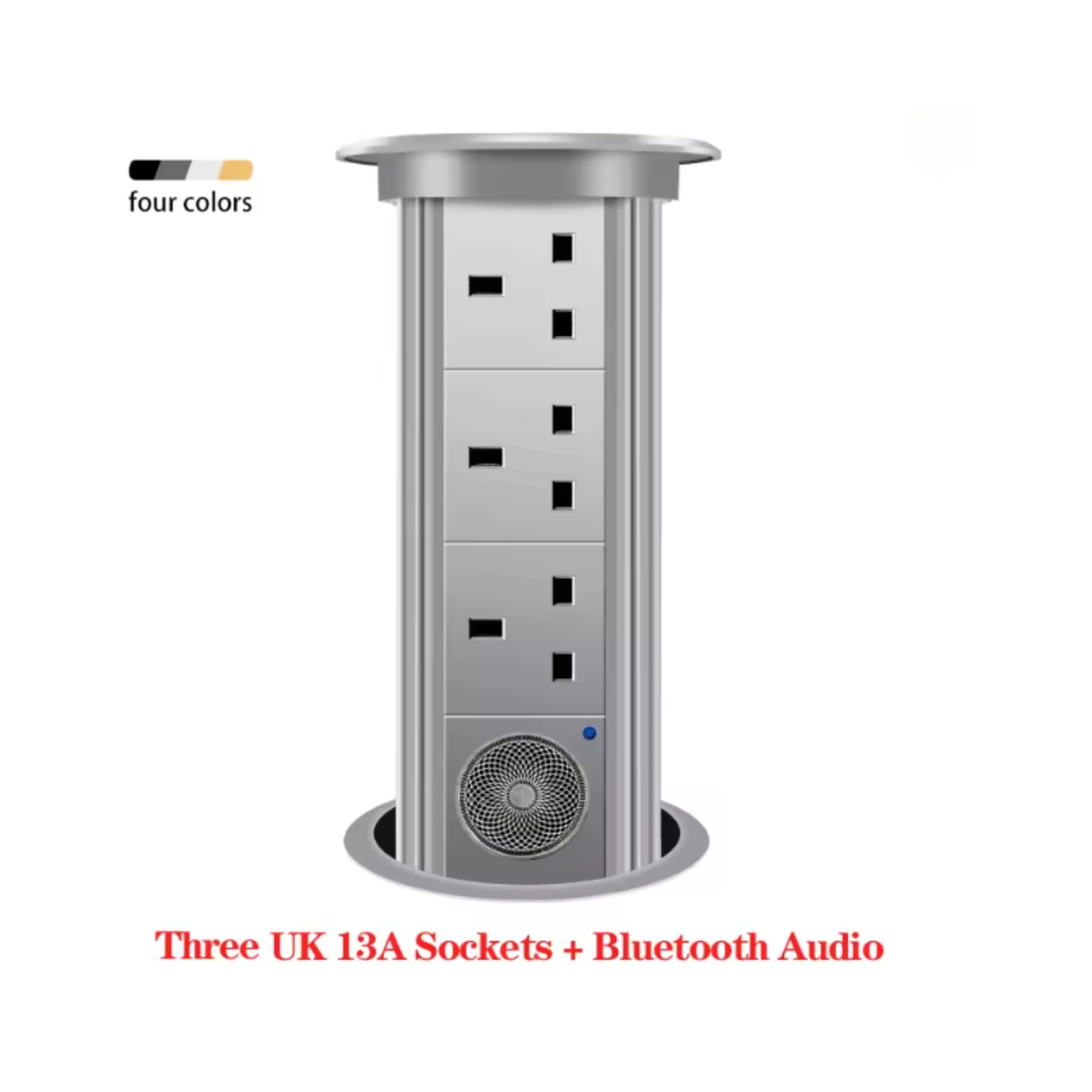 Herepow Automatic Pop‑Up Socket Universal Standard Plug Adapter (EU/FR/UK/US) with USB-C & Bluetooth Audio Lift