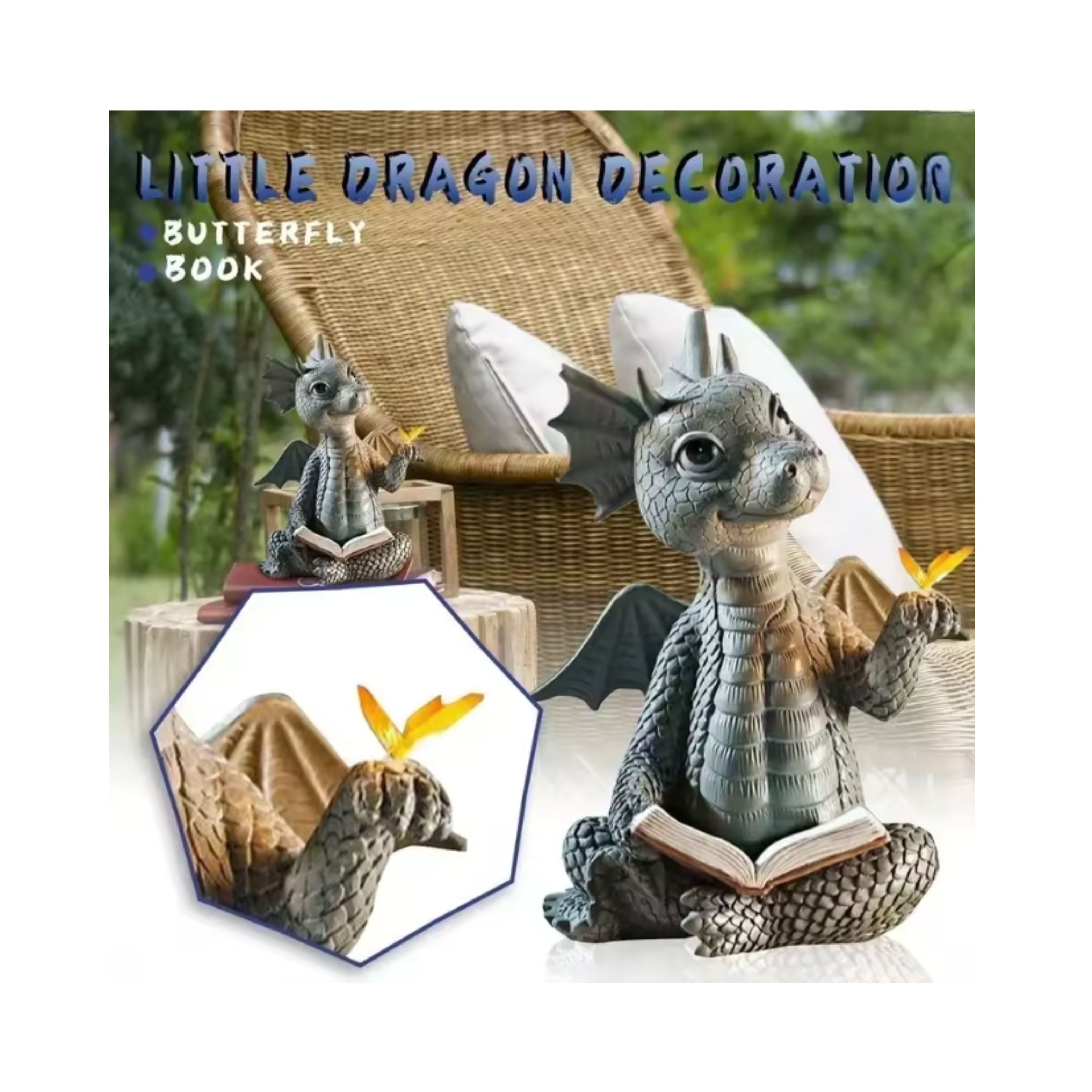 Dragonshaped Resin Giant Lawn Sculpture