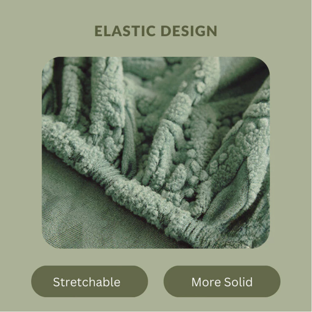 Solid Color Jacquard Velvet Sofa Cover Dust-Proof, Anti-Slip Stretch Couch Protector