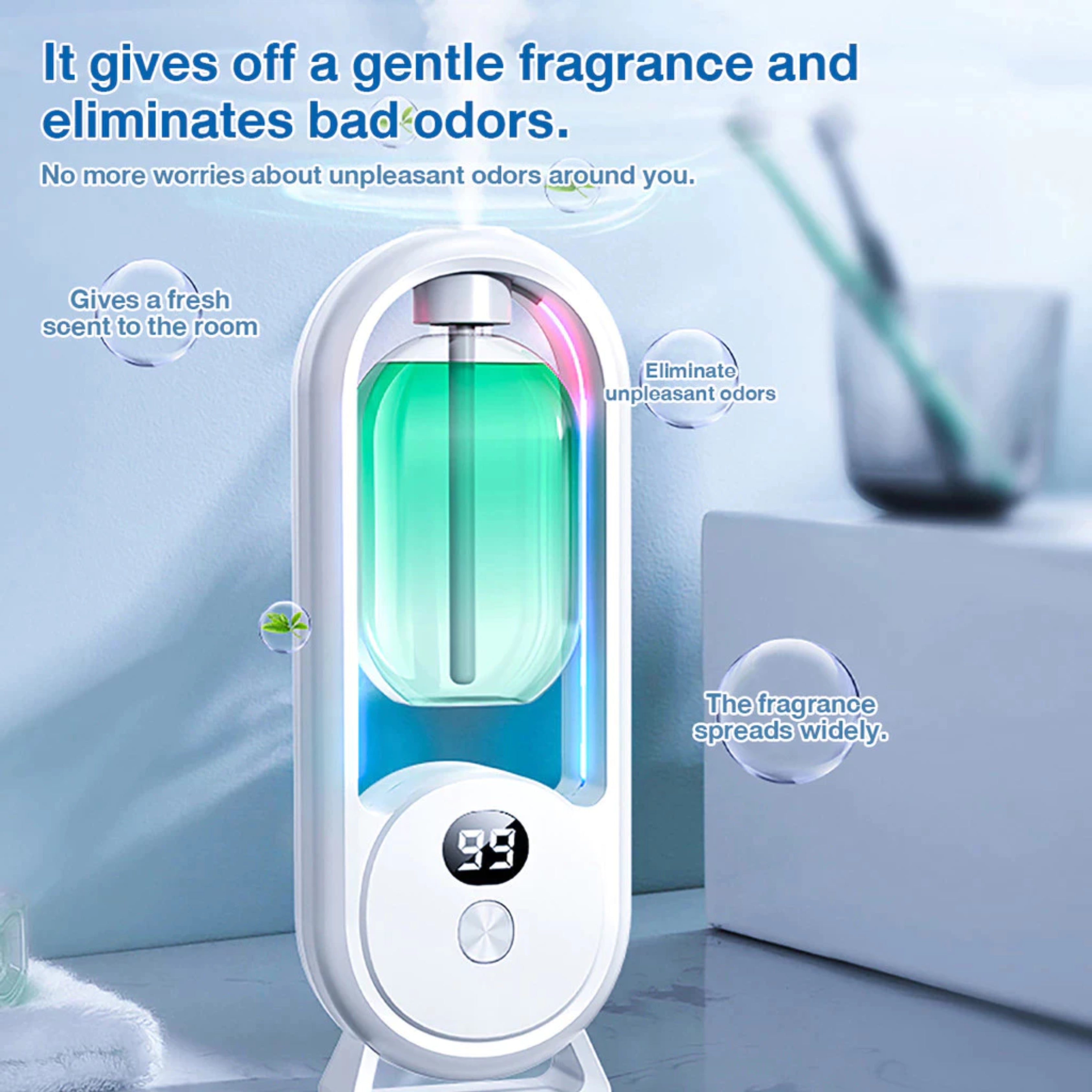 Gardenia Automatic Aromatherapy Diffuser USB Rechargeable Air Purifier & Room Freshener