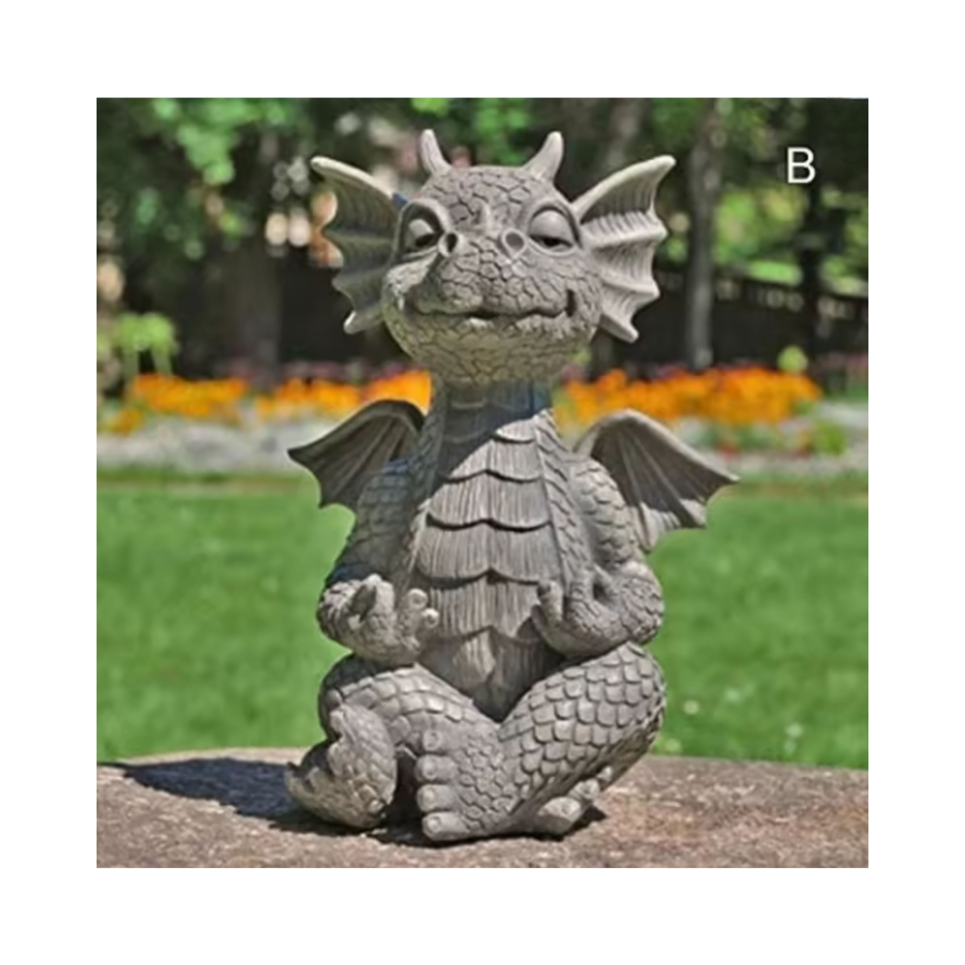 Solar Powered Resin Dragon Garden Statue