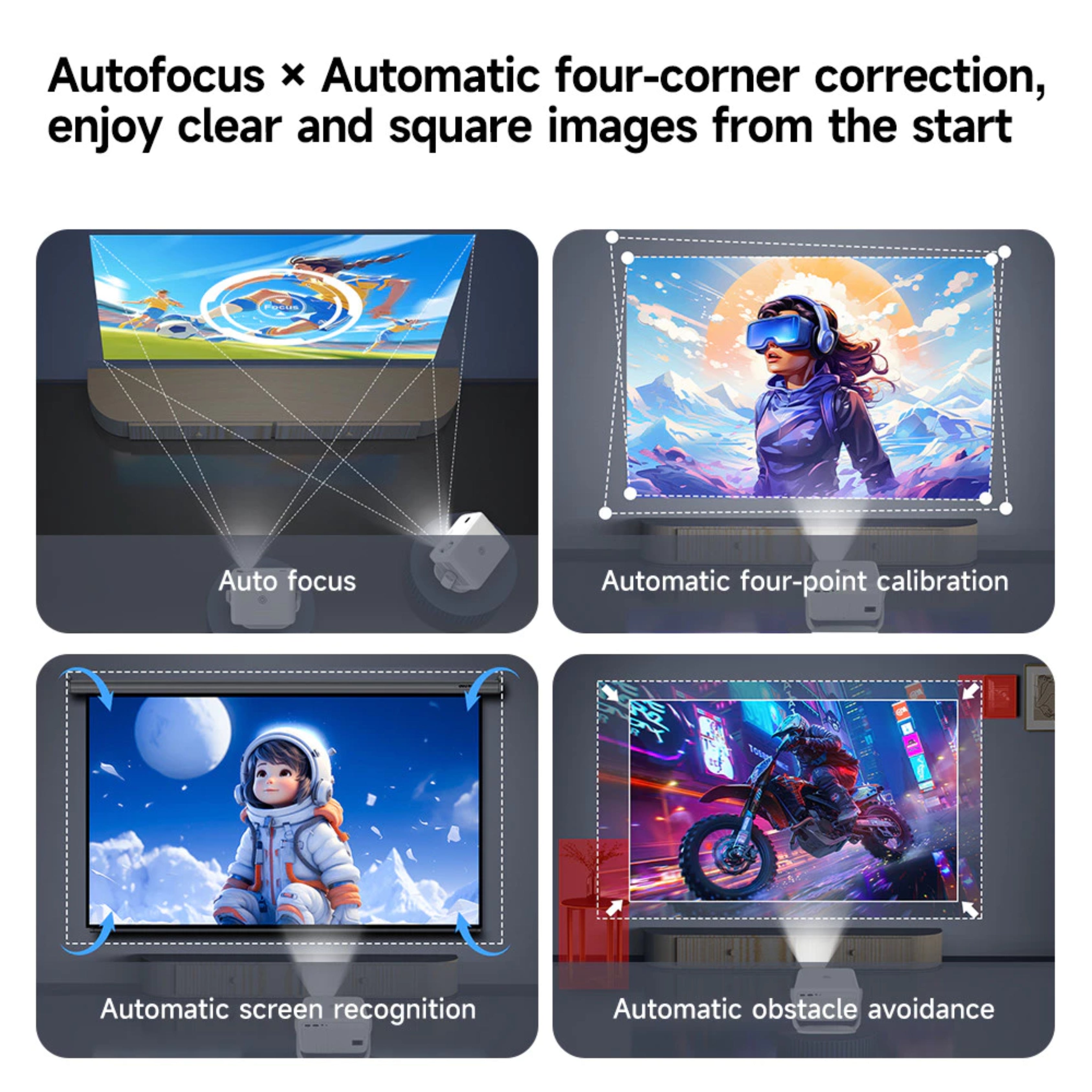 Magcubic L018 Projector 4K 650ANSI Auto Focus Keystone Android11 BT5.2 WIFI6 360° Portable Cinema