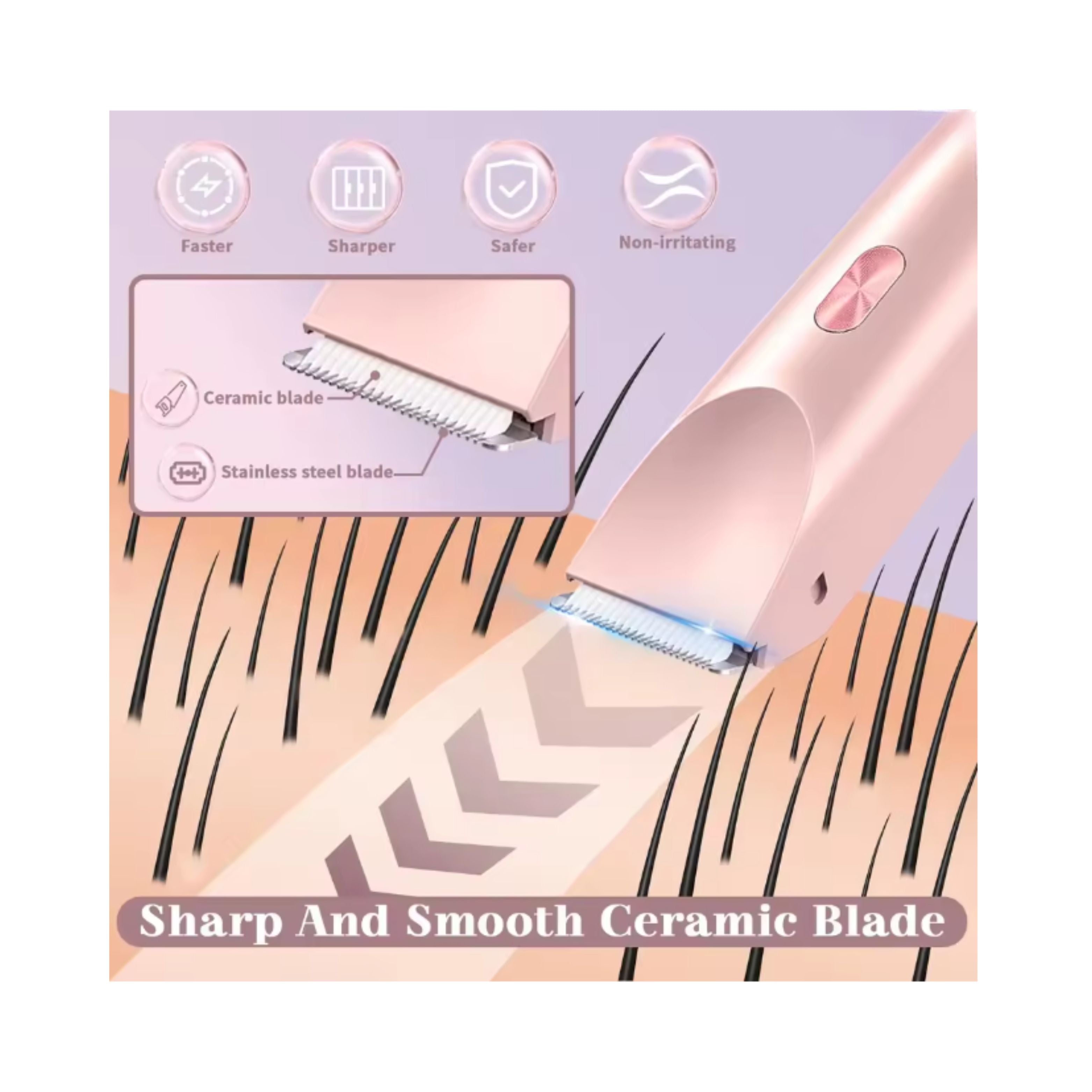 Rechargeable Dual-Head Lady Shaver & Body Hair Trimmer