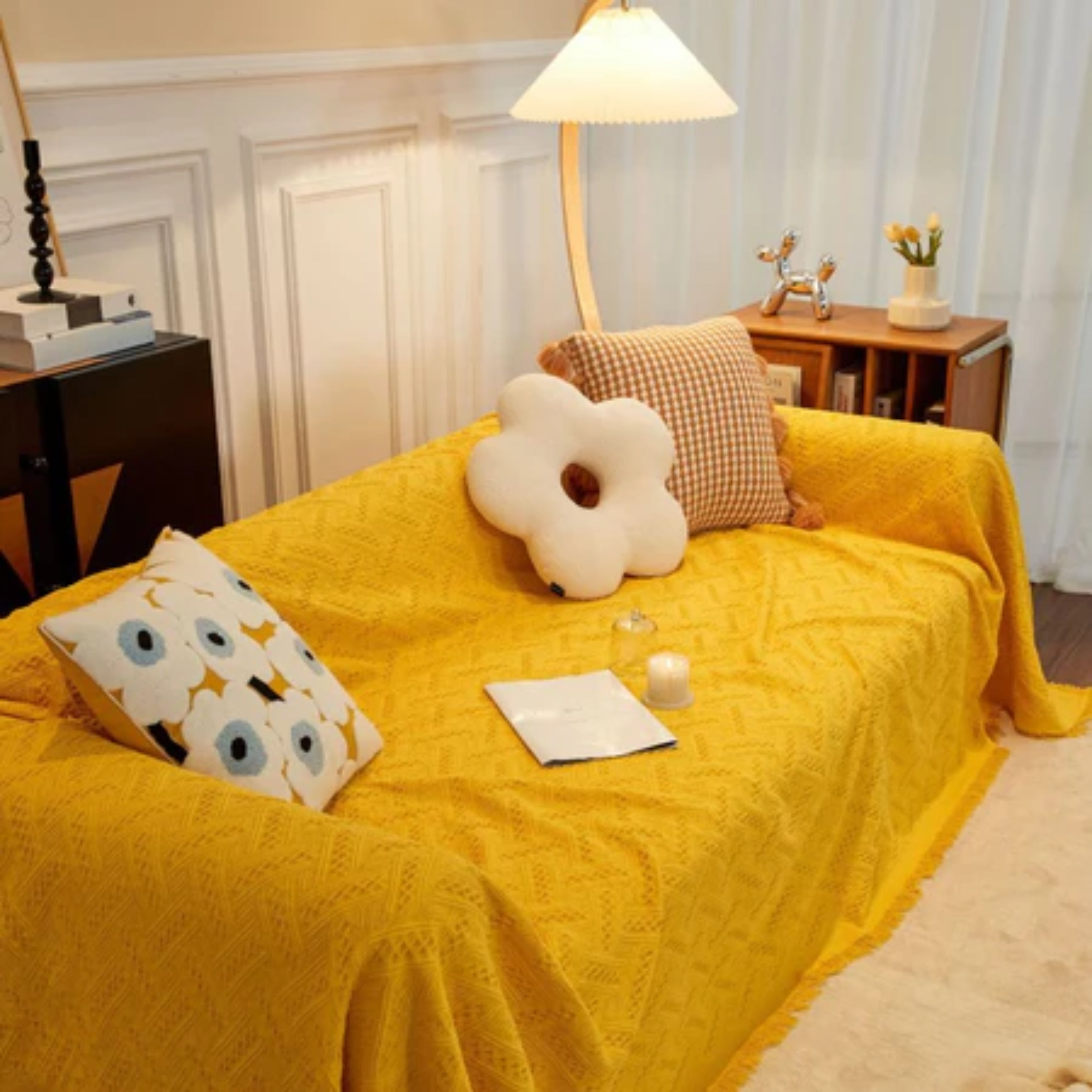 Universal Washable Sofa Cover for 1/2/3/4 Seater – Anti-Slip Elastic Couch Blanket Protector