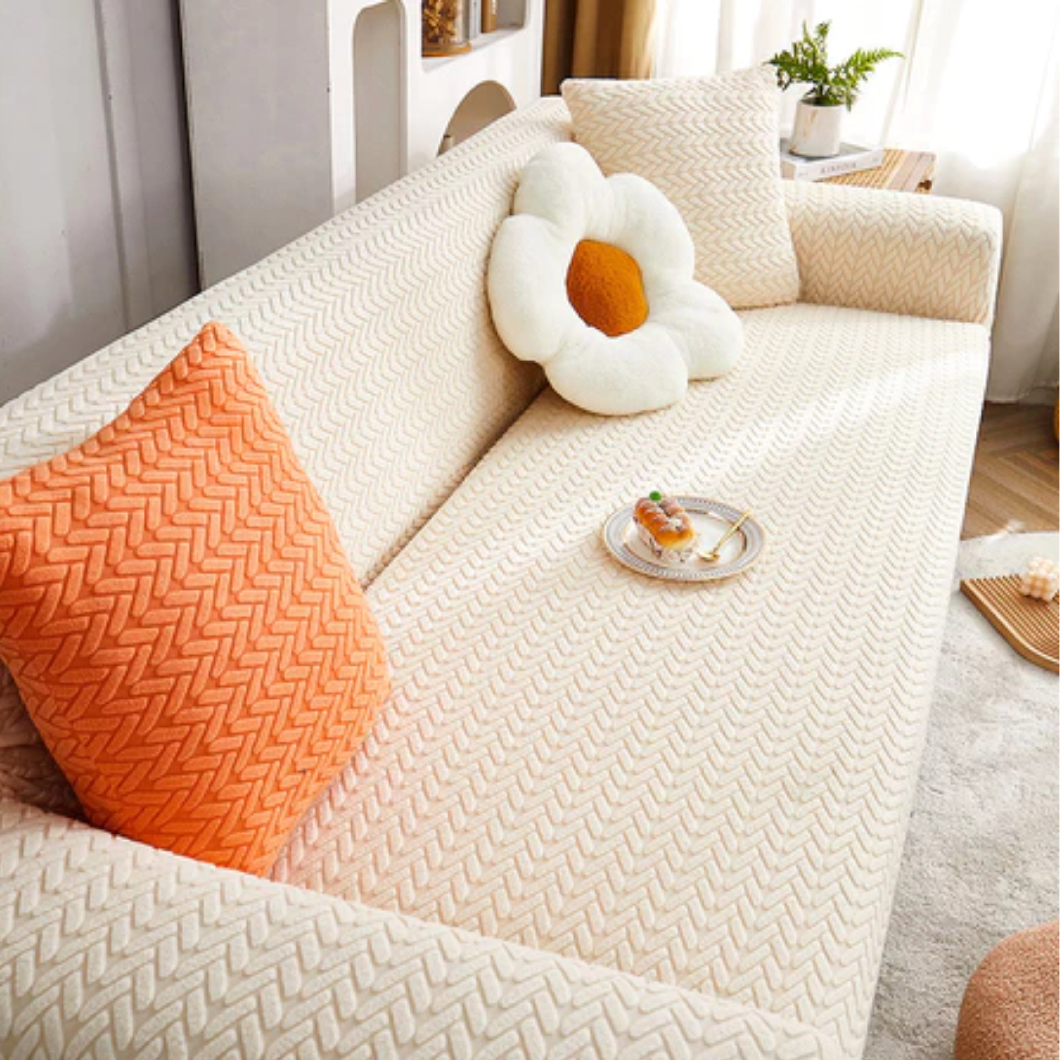 1/2/3/4 Seater Elastic Sofa Cover – Thickened Non-Slip, Anti-Cat Scratch, Washable Couch Protector