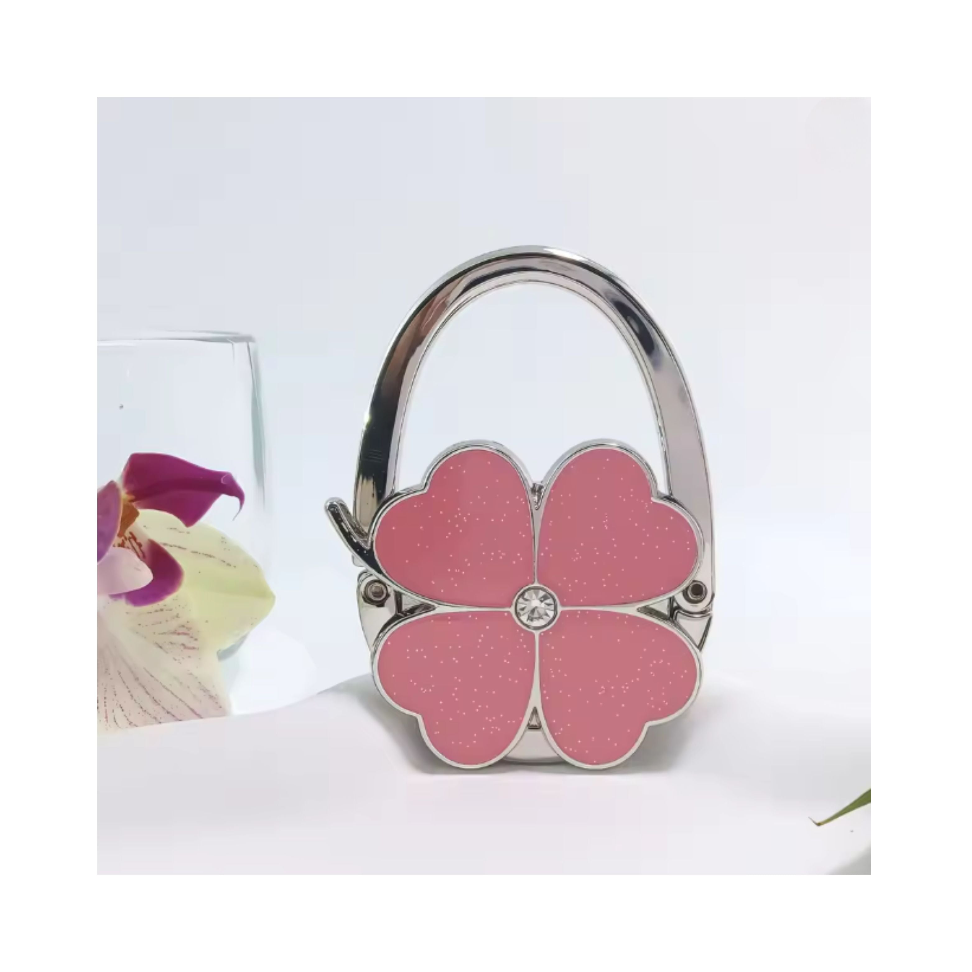 Flower Shape Portable Metal Bag Table Hanger
