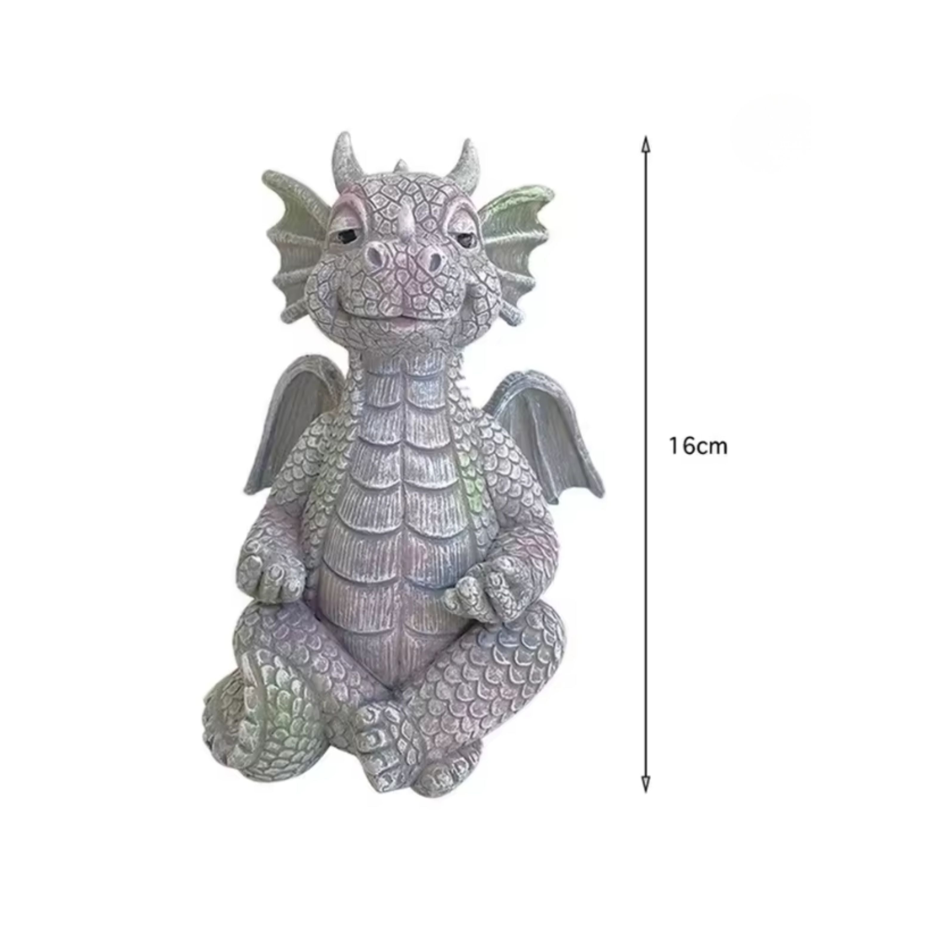 Solar Powered Resin Dragon Garden Statue