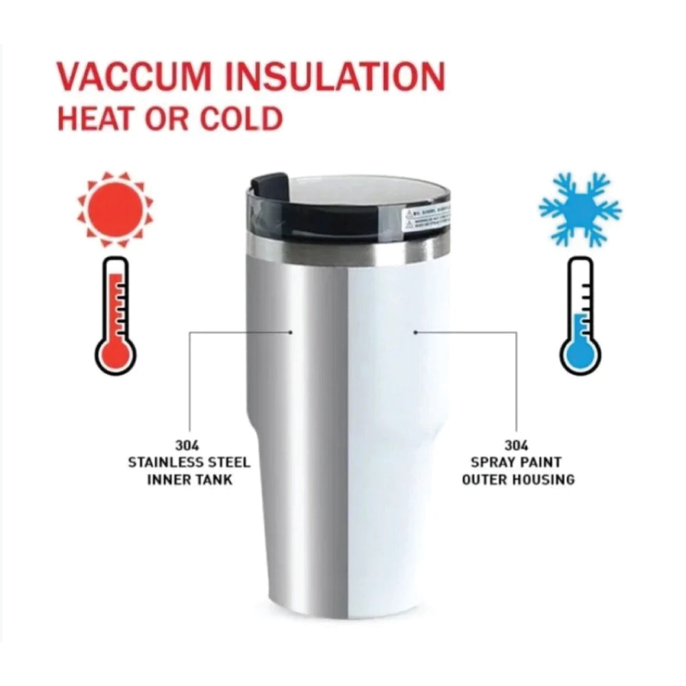 304 Stainless Steel Insulated Water Bottle 900ml – Vacuum Thermo Tumbler with Straw & Handle