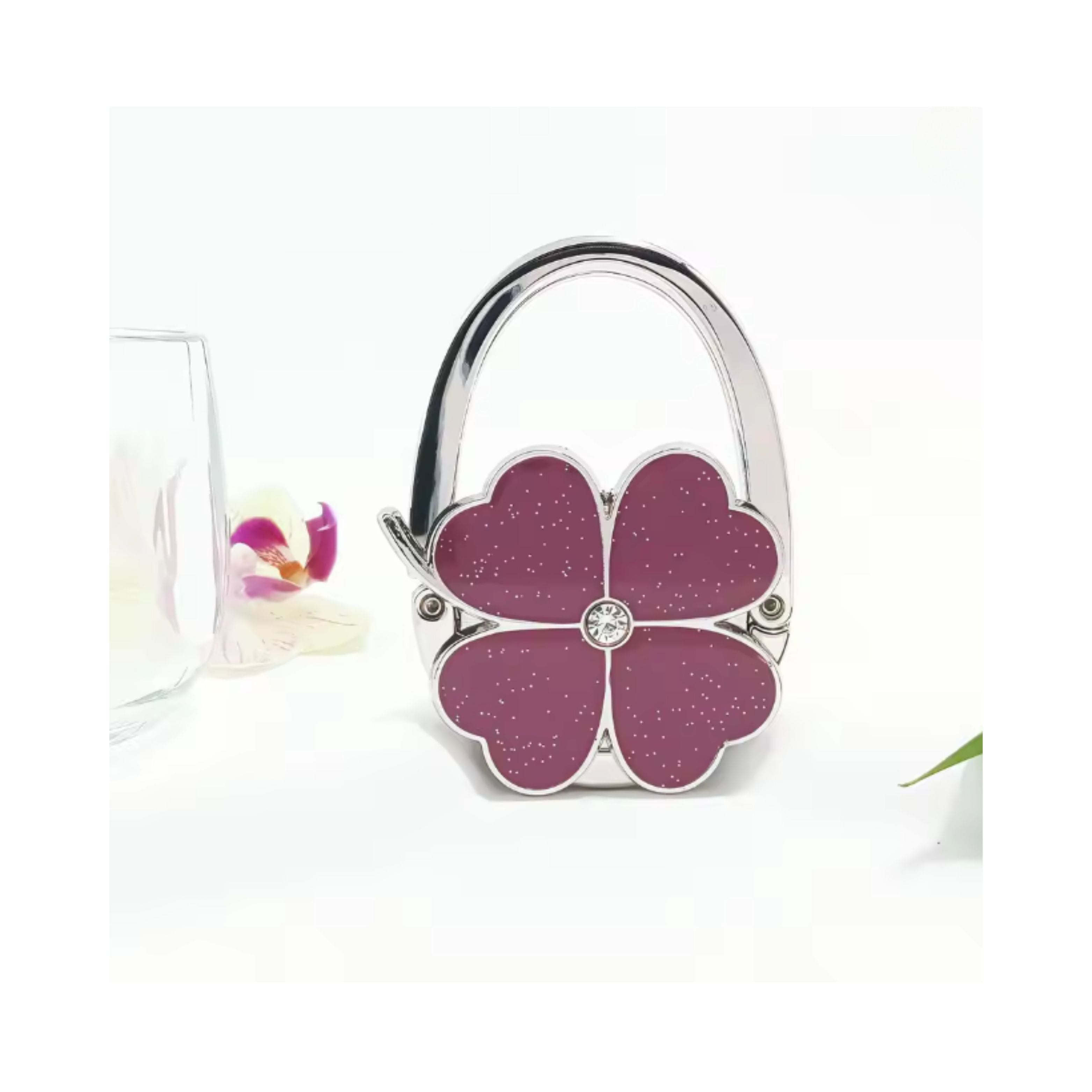 Flower Shape Portable Metal Bag Table Hanger
