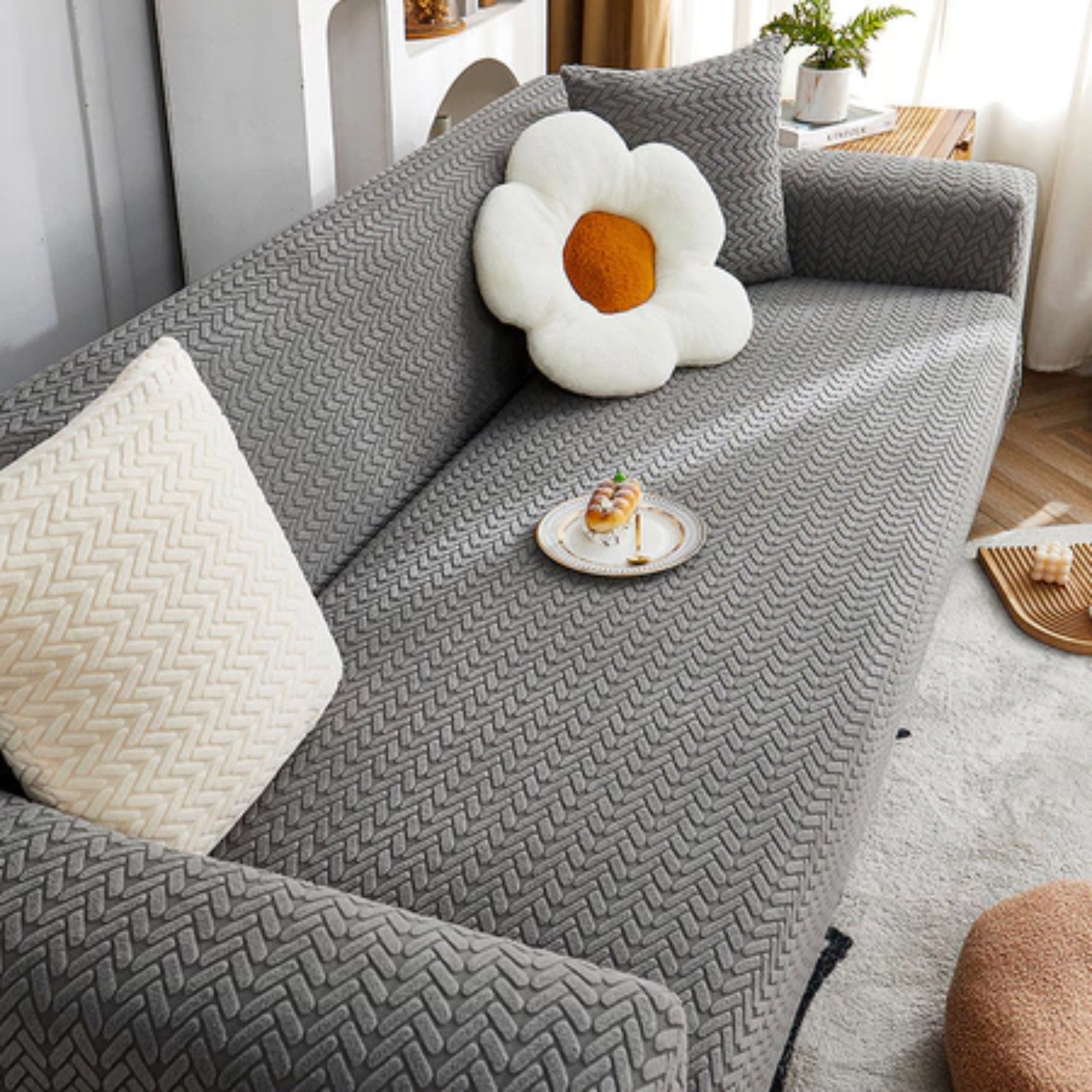 1/2/3/4 Seater Elastic Sofa Cover – Thickened Non-Slip, Anti-Cat Scratch, Washable Couch Protector