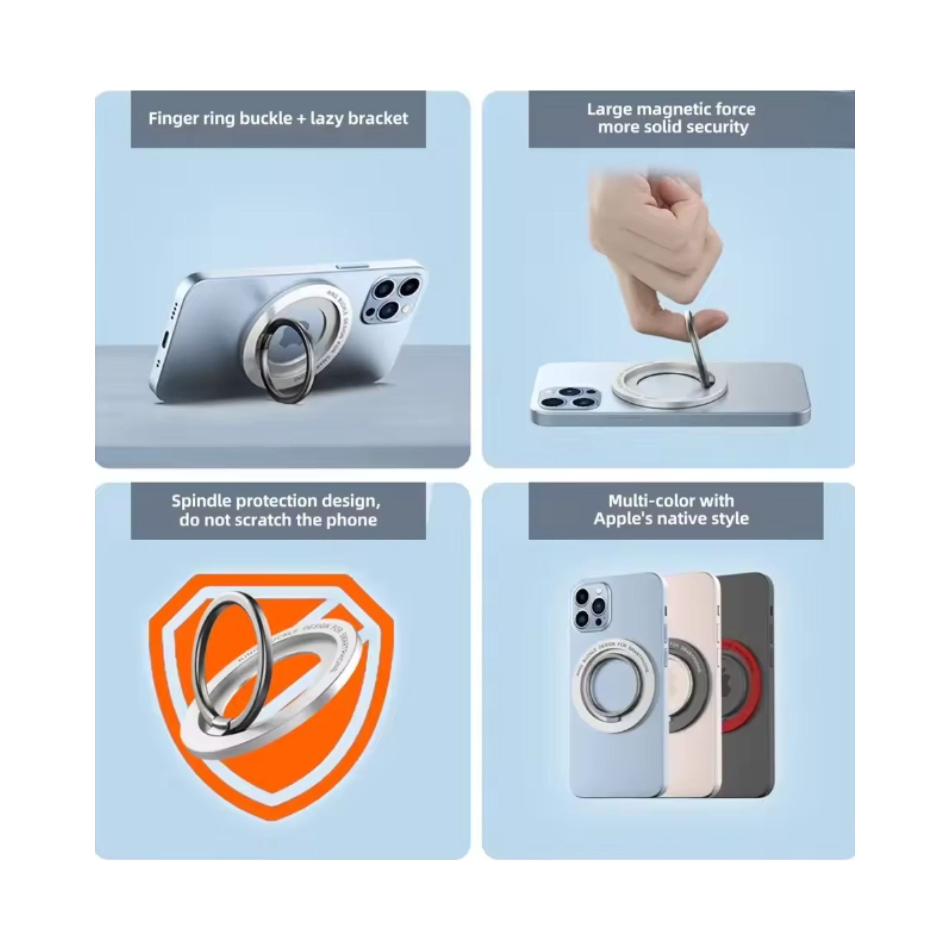 MagSafe Magnetic Phone Holder Ring Stand | Finger Grip Socket for iPhone 12 13 14 15 16 Pro Max