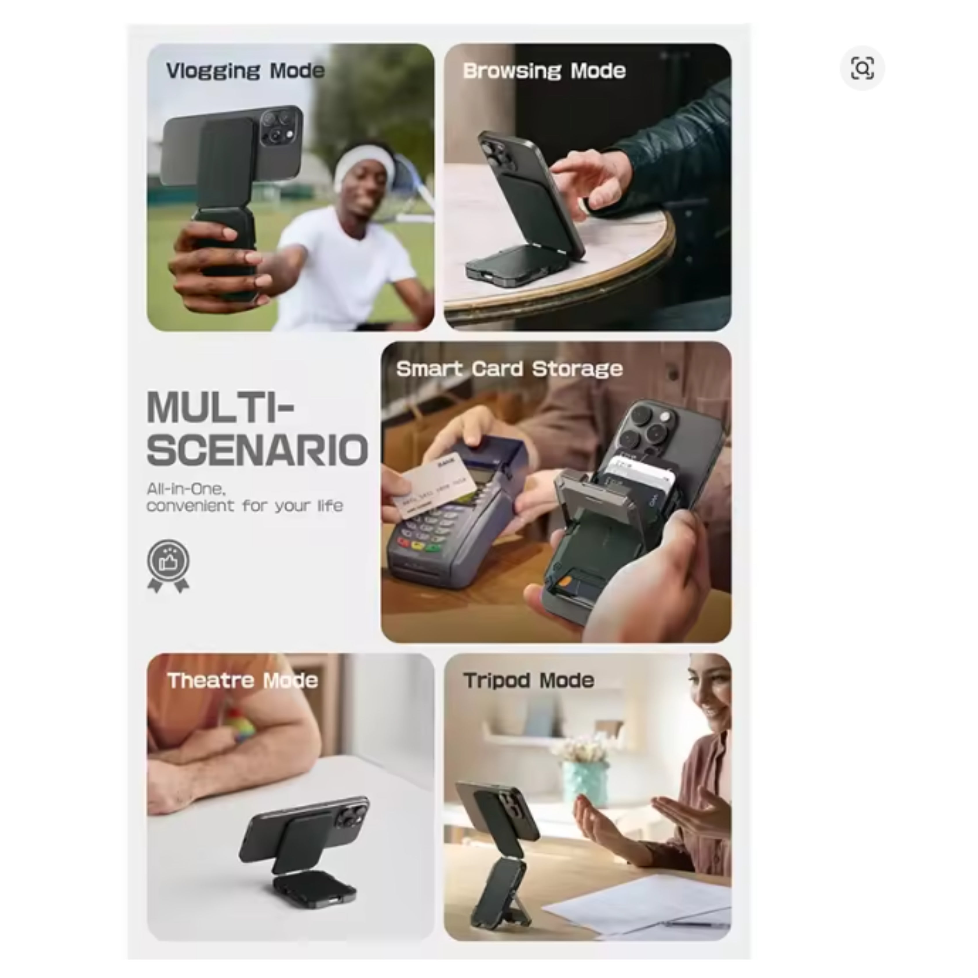 Magnetic Tripod Phone Stand Card Holder