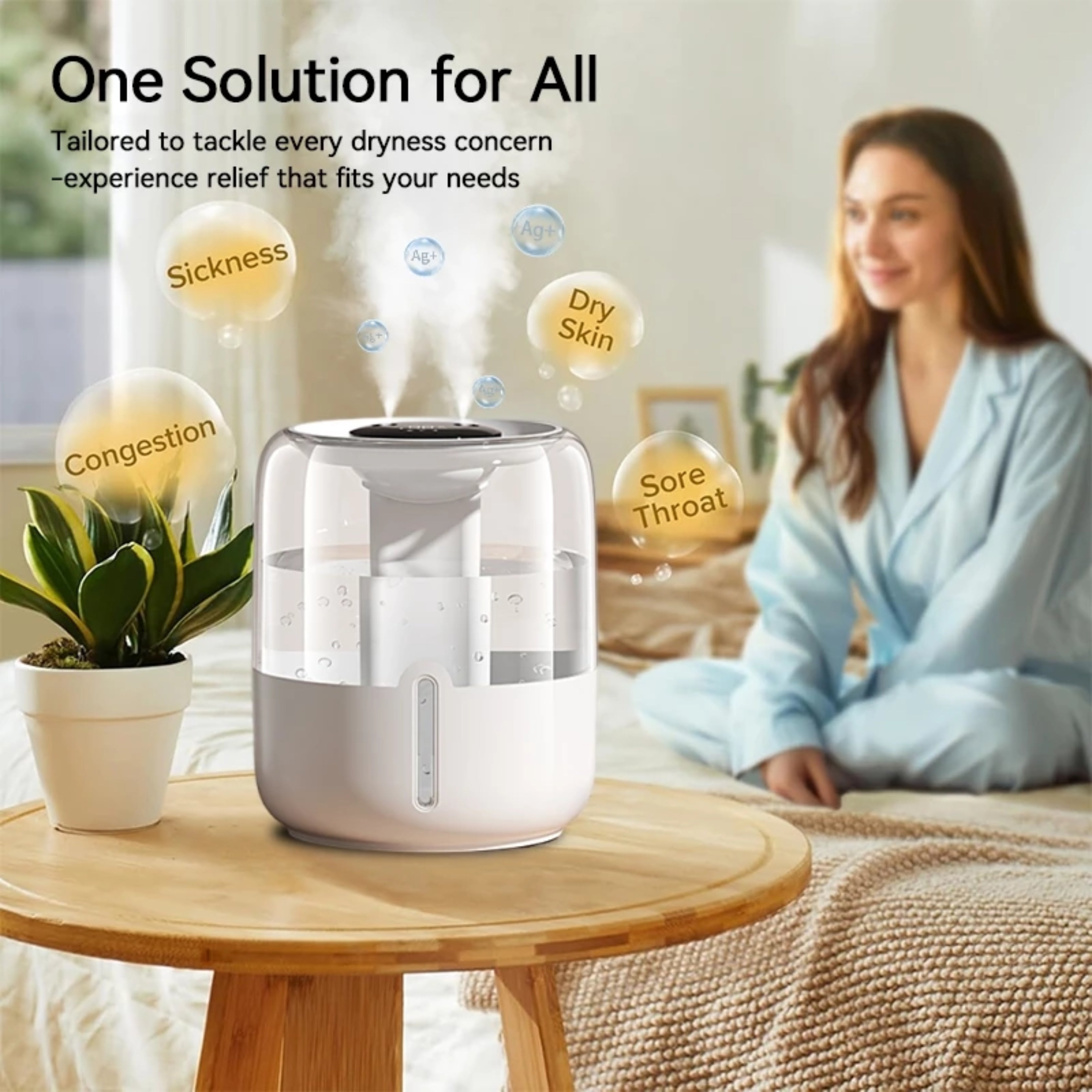 YOMIO 6.8L Antibacterial Filter Humidifier – Dual Mist Aroma Diffuser with LED Night Light