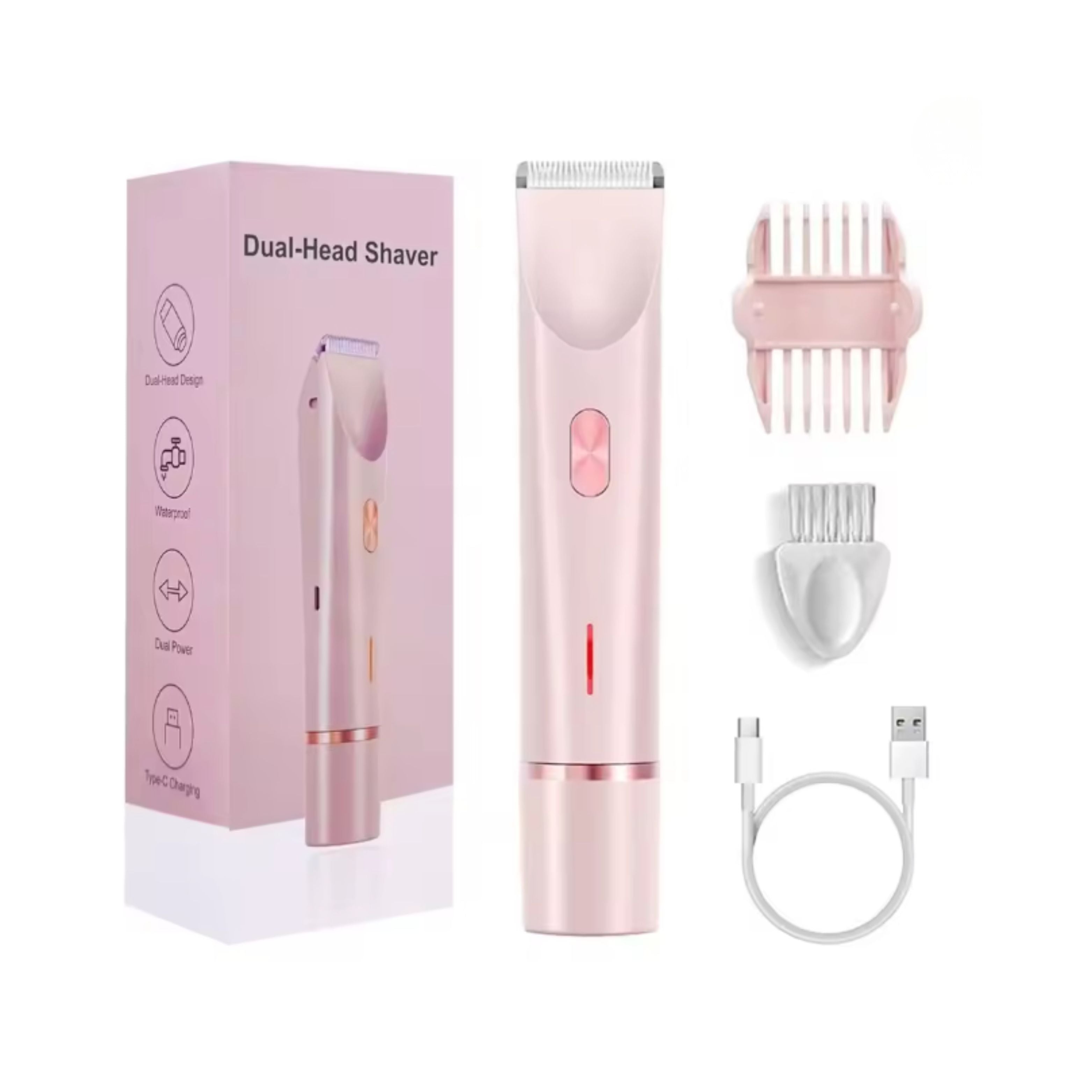 Rechargeable Dual-Head Lady Shaver & Body Hair Trimmer