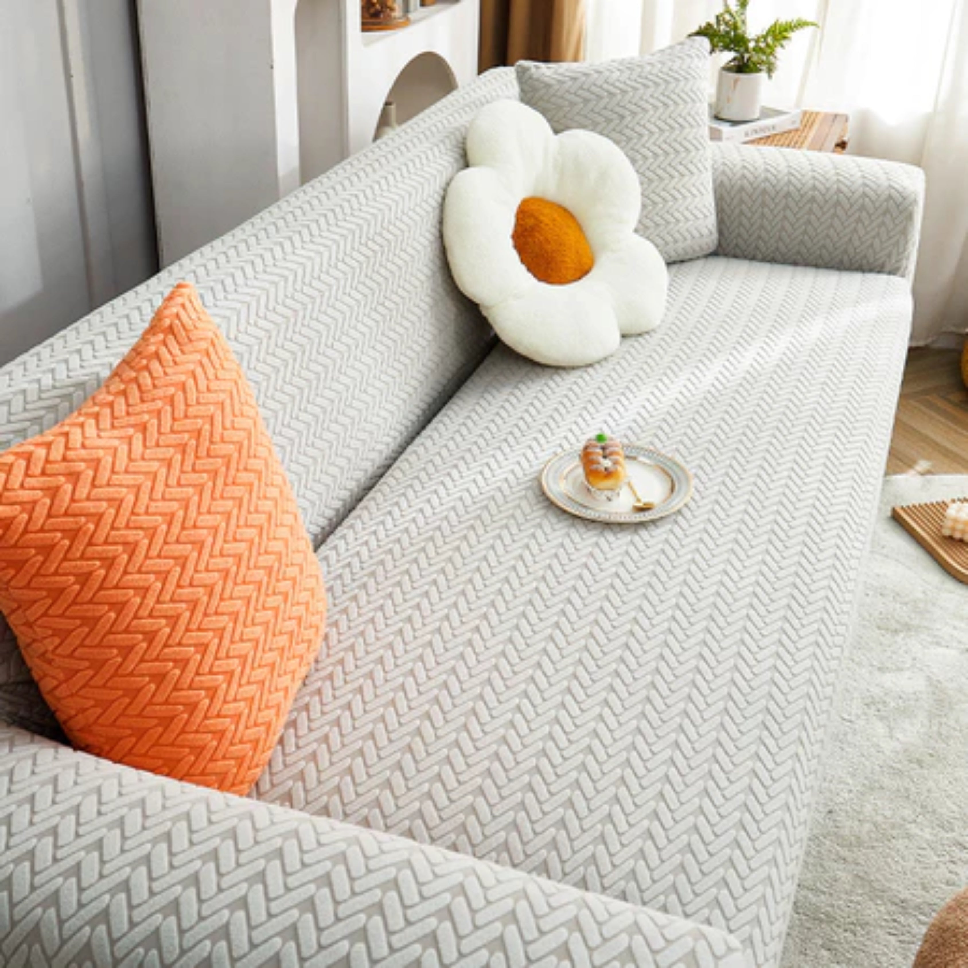 1/2/3/4 Seater Elastic Sofa Cover – Thickened Non-Slip, Anti-Cat Scratch, Washable Couch Protector