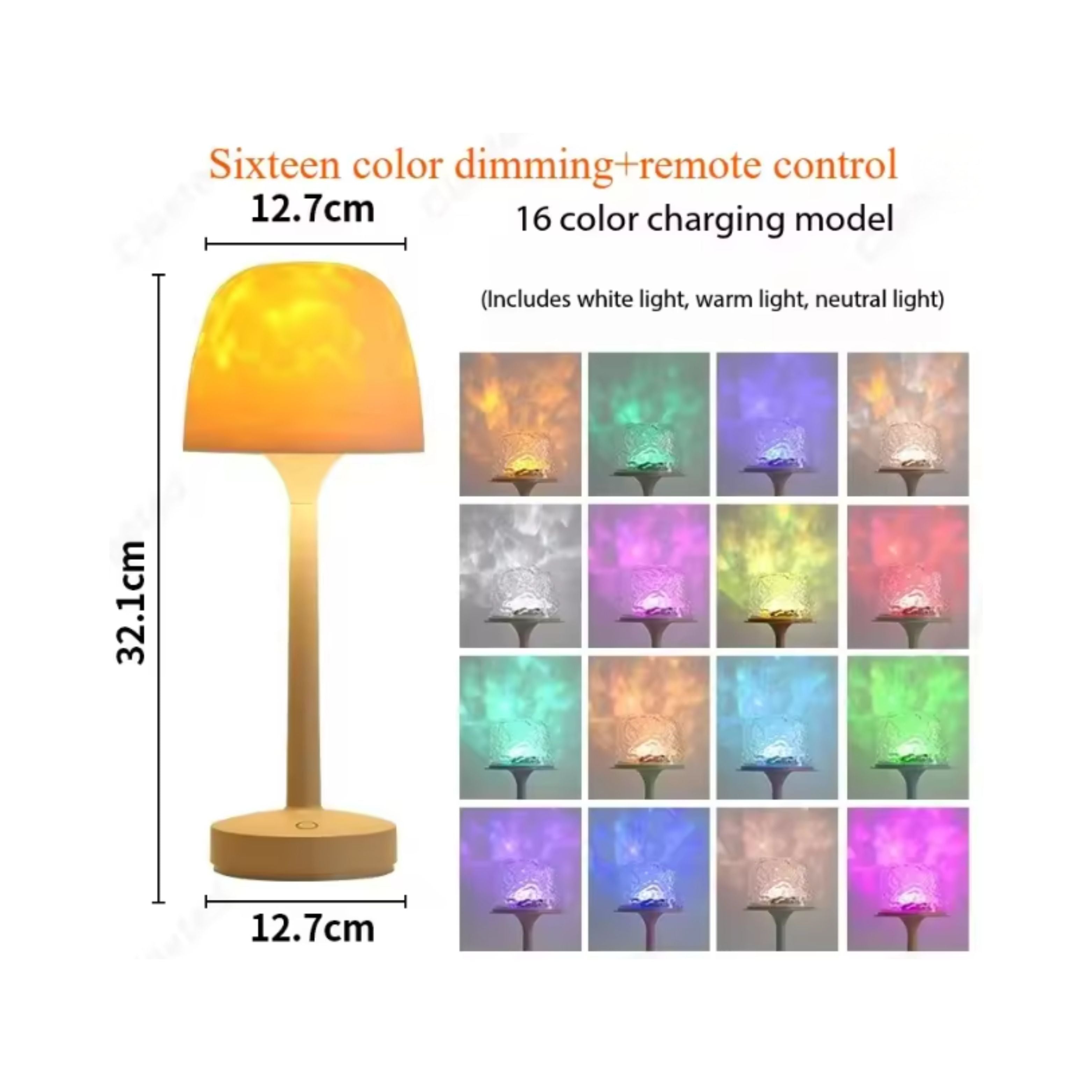 LED High-Footed Water Ripple Atmosphere Desk Lamp – Romantic Couple Projection Night Light