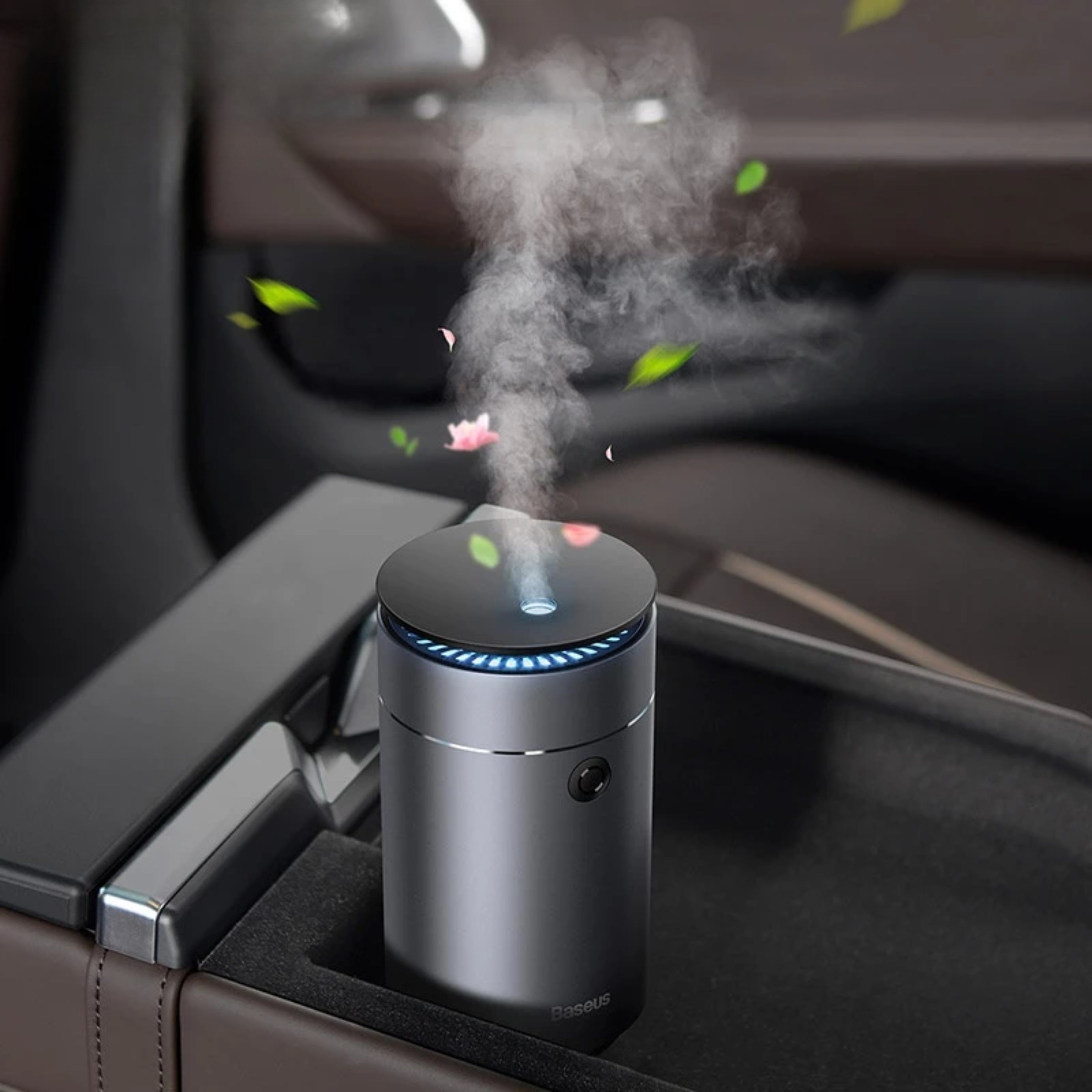 Baseus Car Diffuser Humidifier – LED Aromatherapy Air Purifier & Essential Oil Freshener