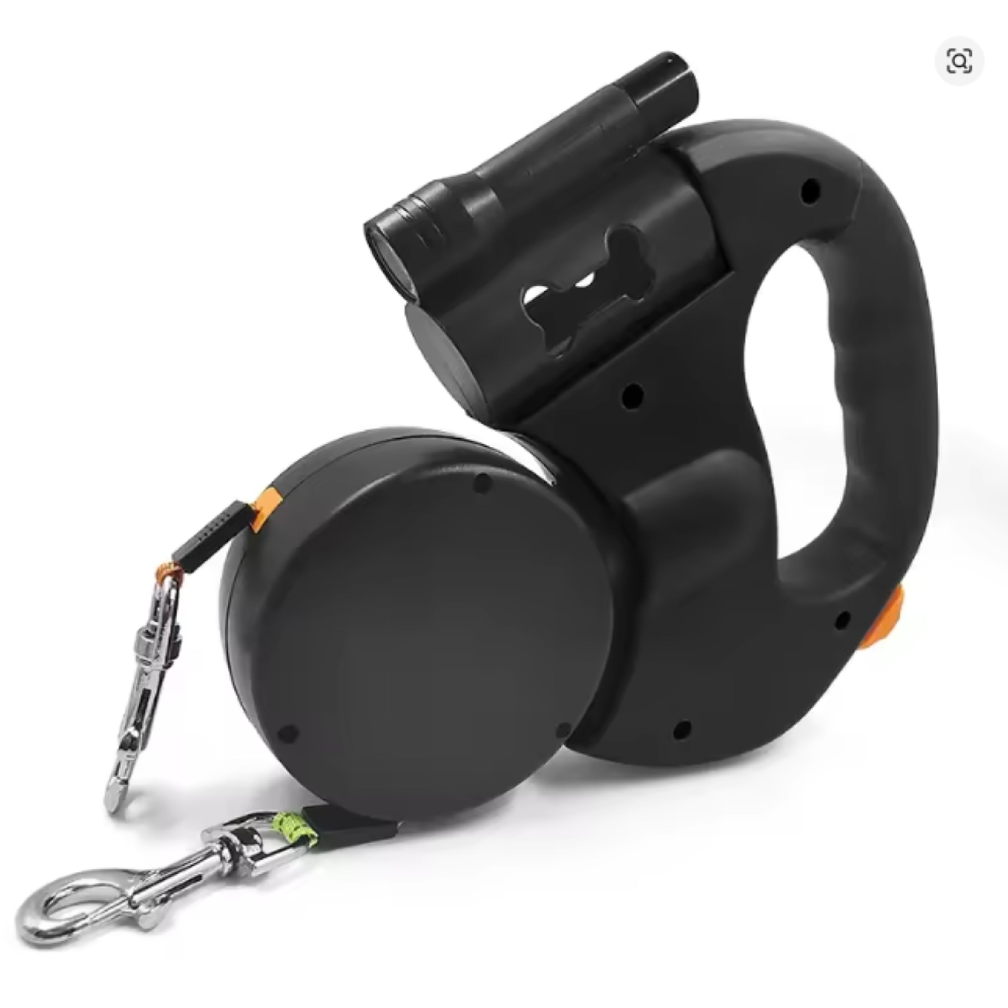 DualControl Retractable Dog Leash with LED Light