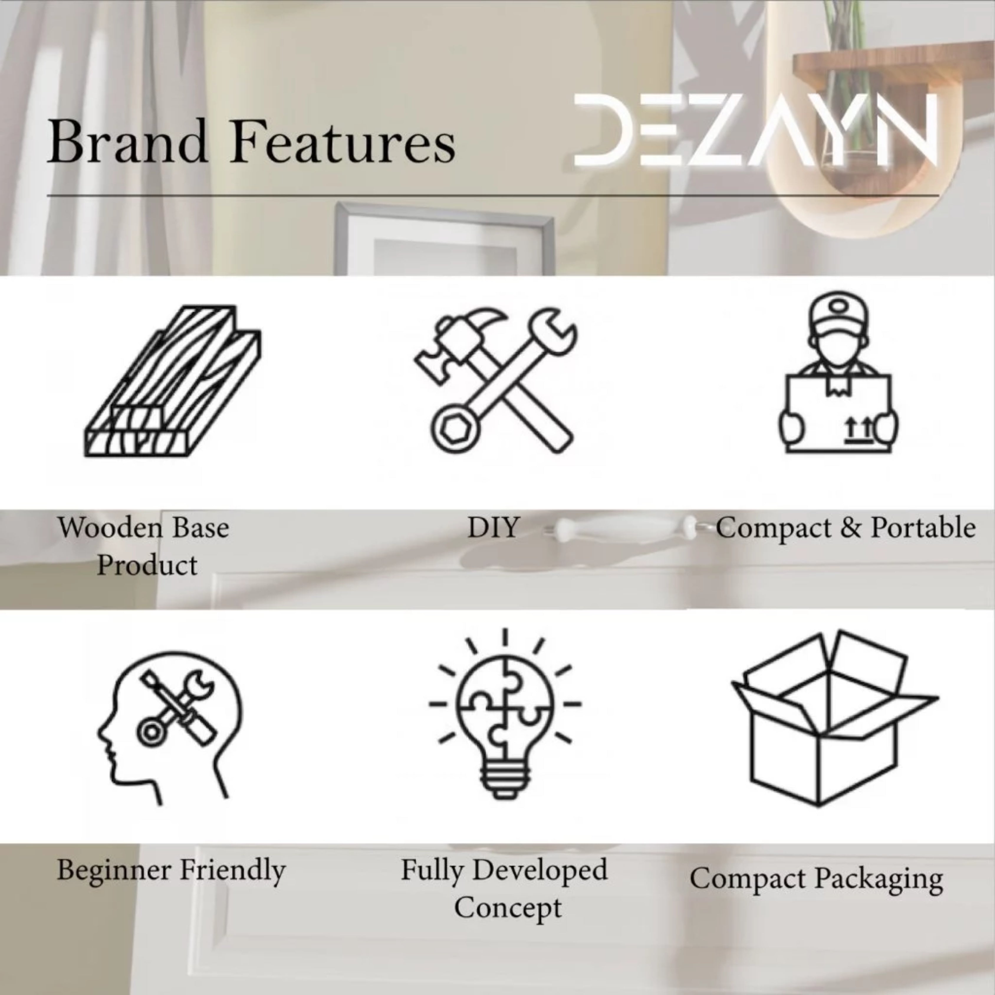 Dezayn LED Flower Frame LF-01 – Wall Light Decoration & Flower Rack Lamp