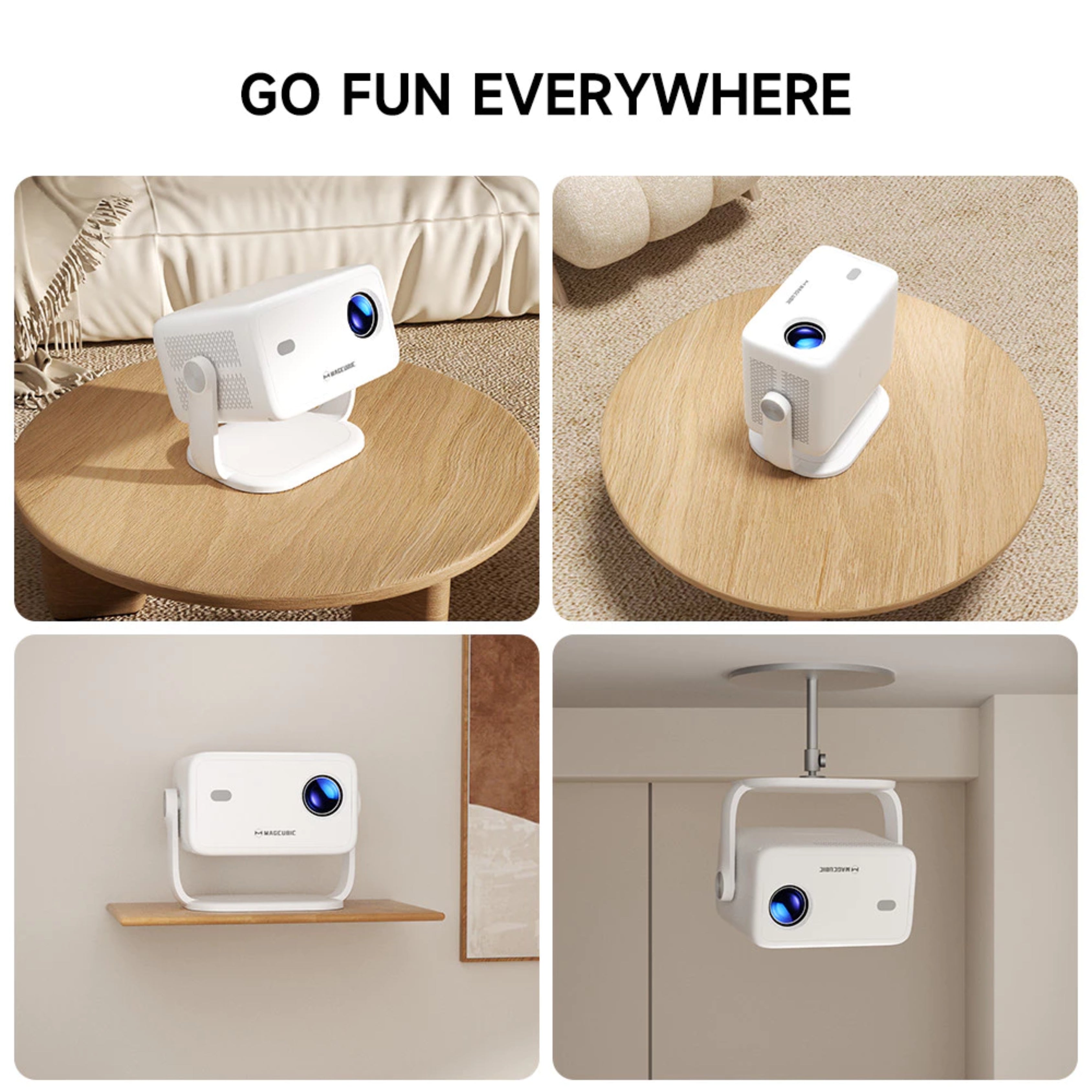 Magcubic L018 Projector 4K 650ANSI Auto Focus Keystone Android11 BT5.2 WIFI6 360° Portable Cinema