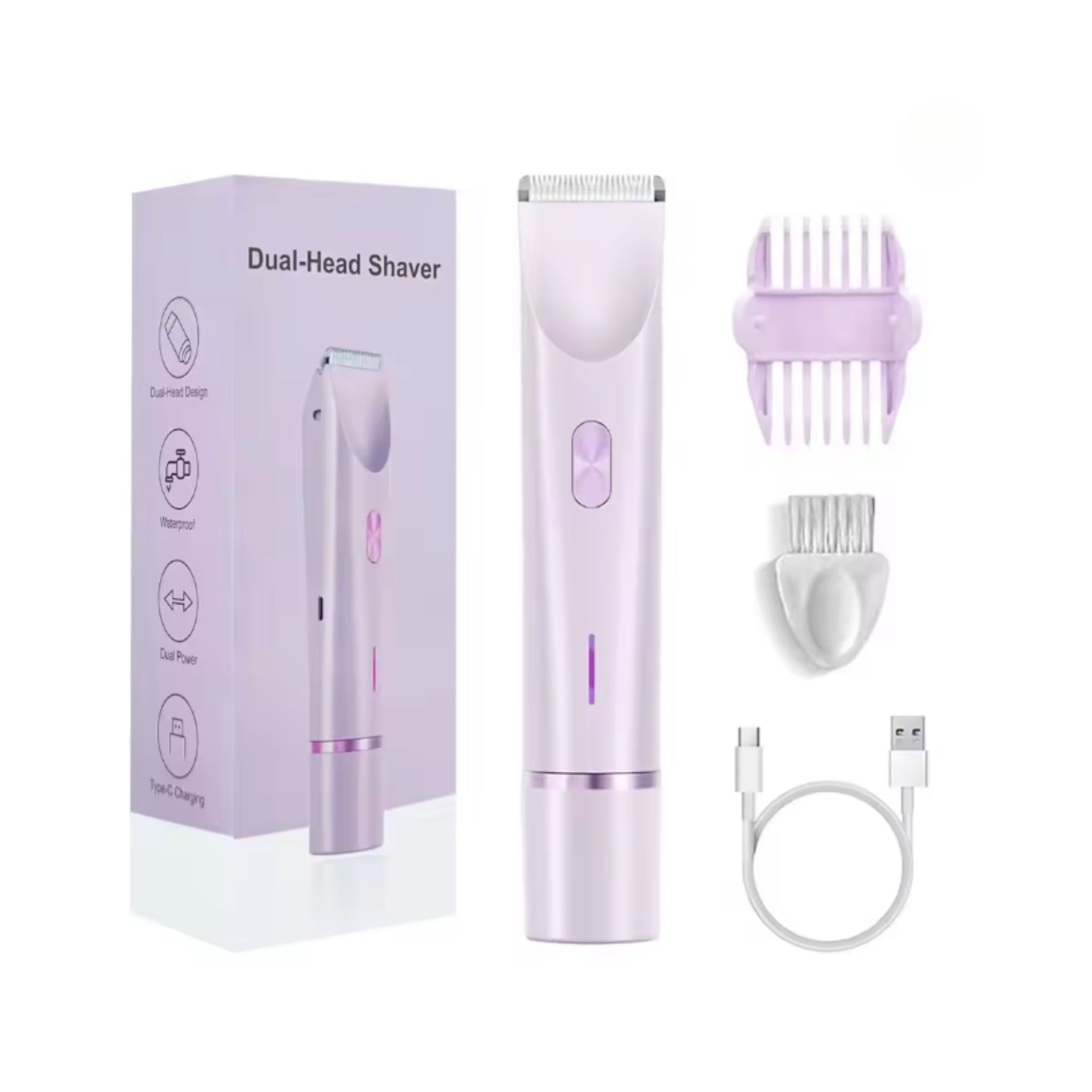 Rechargeable Dual-Head Lady Shaver & Body Hair Trimmer