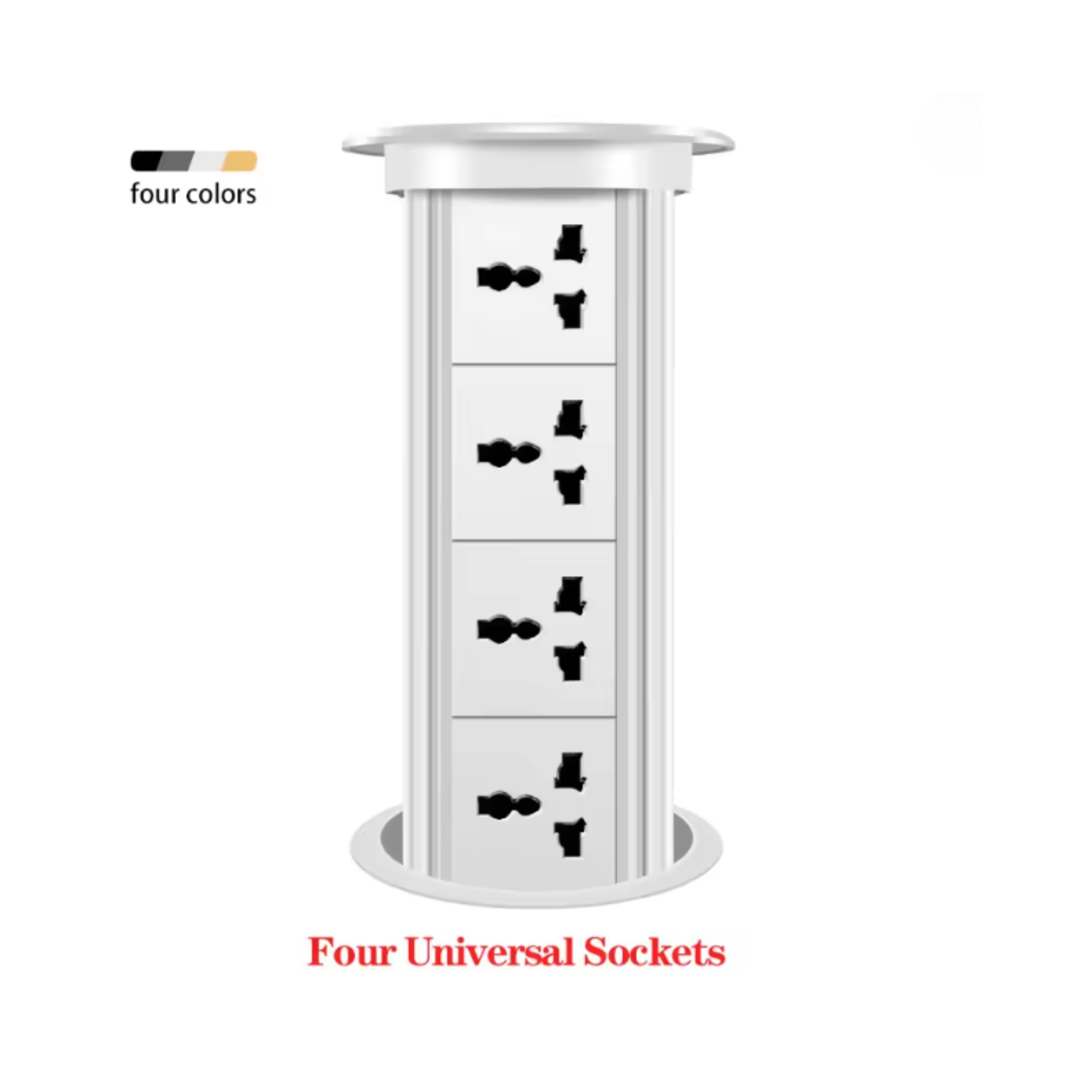 Herepow Automatic Pop‑Up Socket Universal Standard Plug Adapter (EU/FR/UK/US) with USB-C & Bluetooth Audio Lift