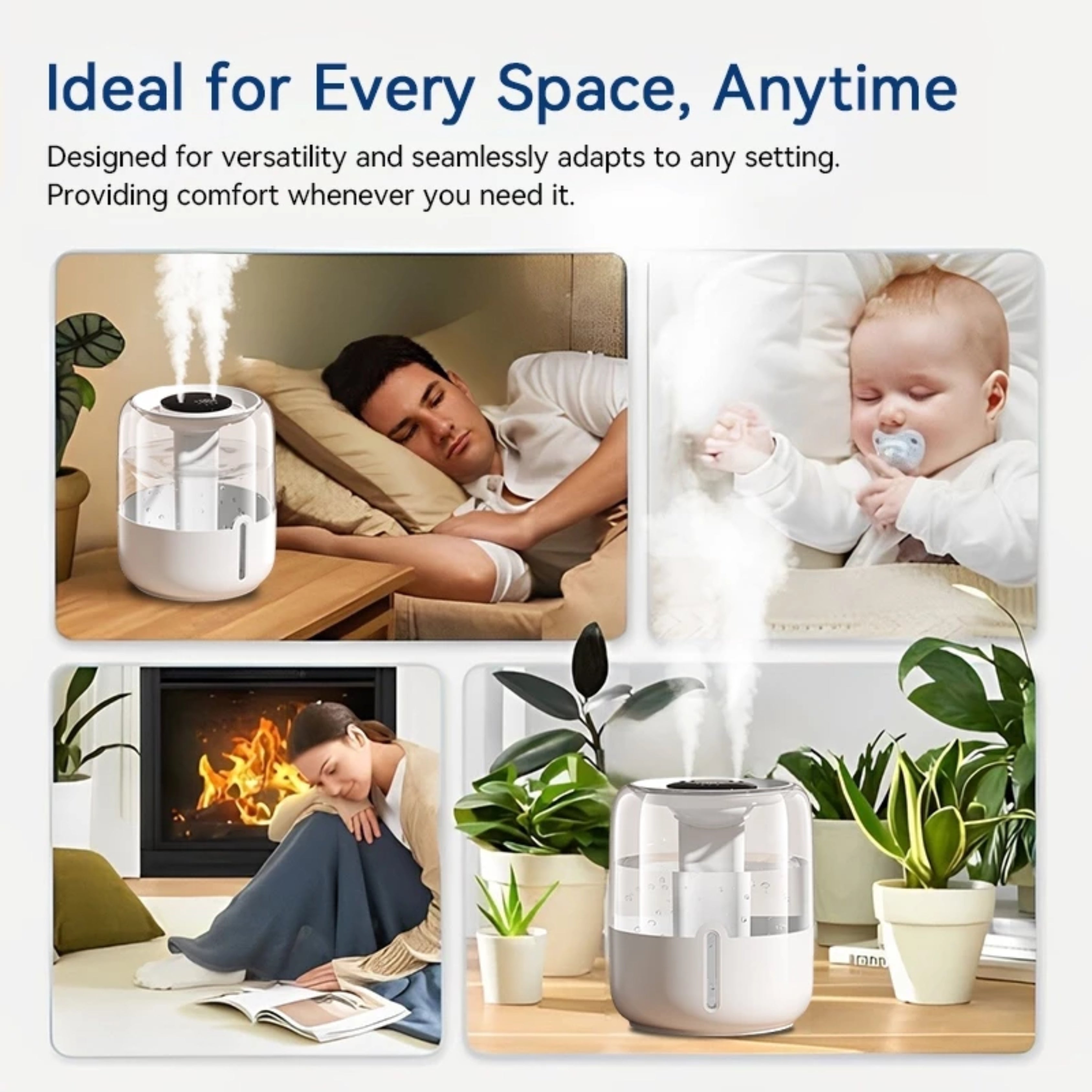 YOMIO 6.8L Antibacterial Filter Humidifier – Dual Mist Aroma Diffuser with LED Night Light